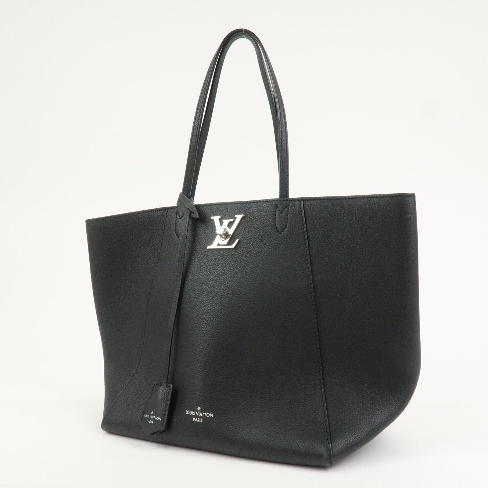 Louis Vuitton Lockme Cabas Leather Tote Bag Hand Bag Noir M42291