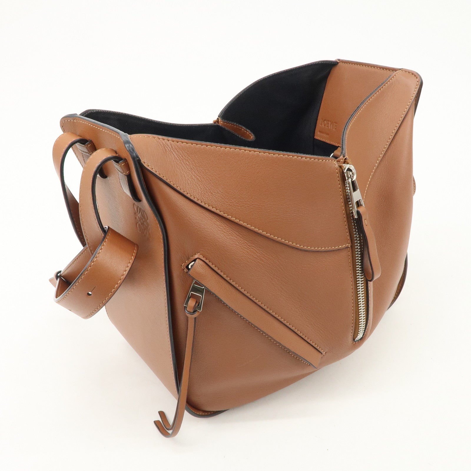 LOEWE Leather Hammock Medium Hand Bag Shoulder Bag Tan Used