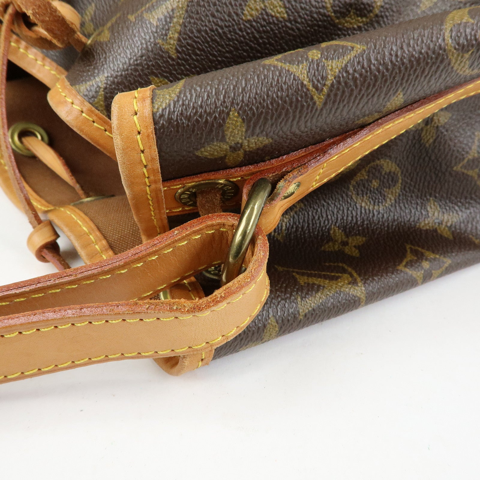 Louis Vuitton Monogram Canvas Leather Noe Shoulder Bag Brown M42224