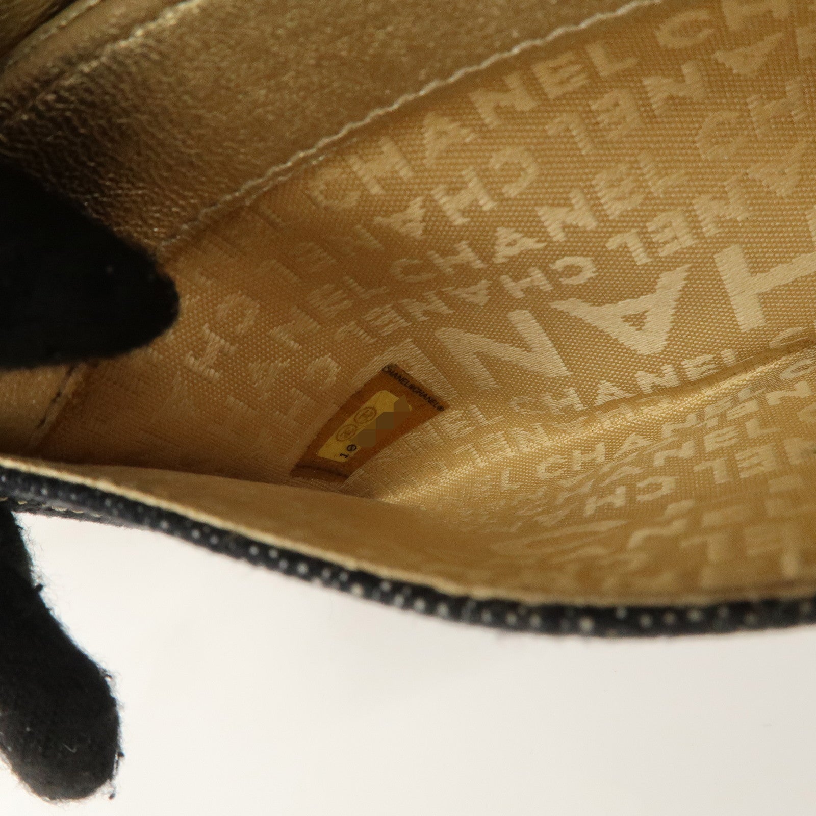 CHANEL COCO Mark Denim Bi-fold Wallet Indigo Blue A31991 Used