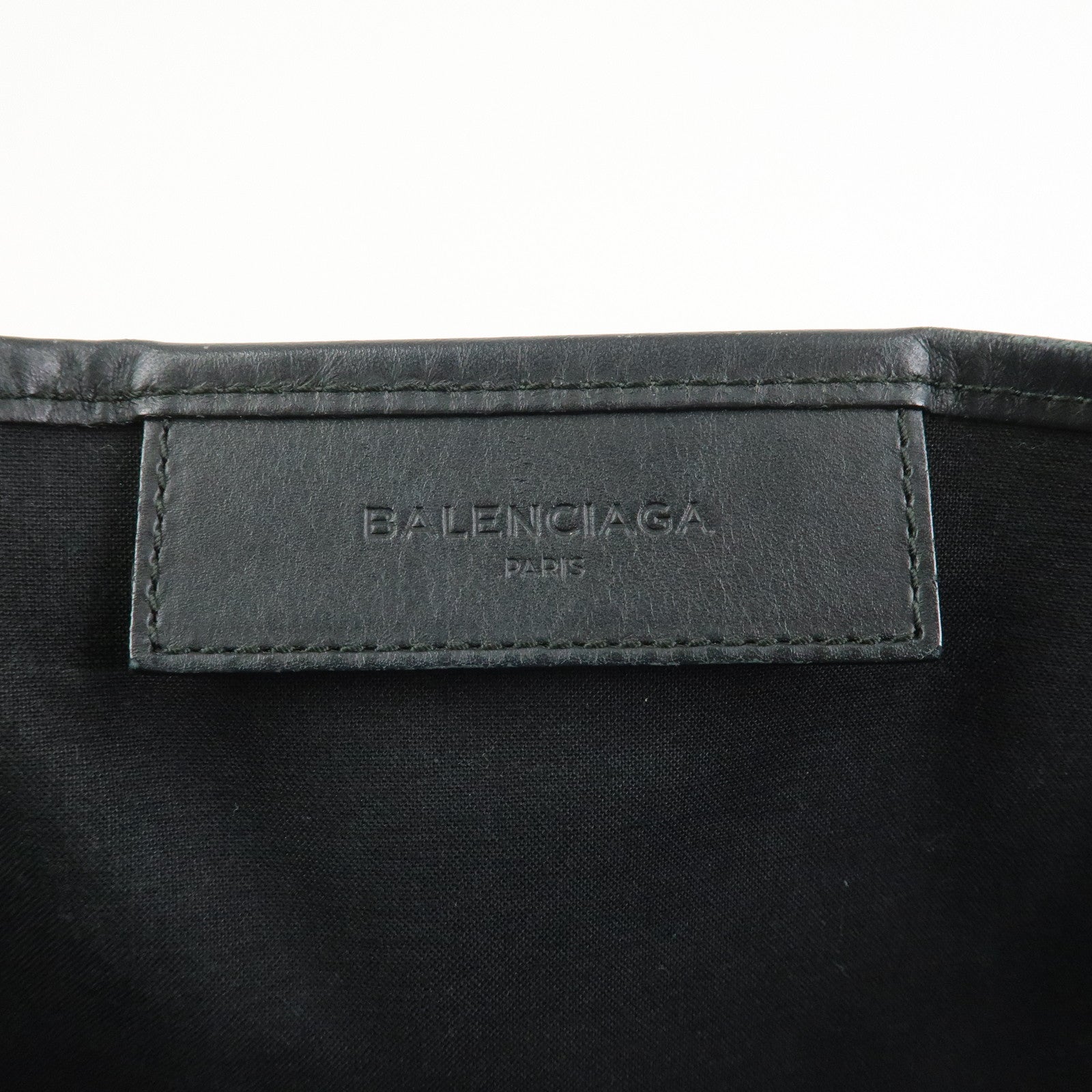 BALENCIAGA Navy Cabas Small Tote Bag Hand Bag Denim Black 339933