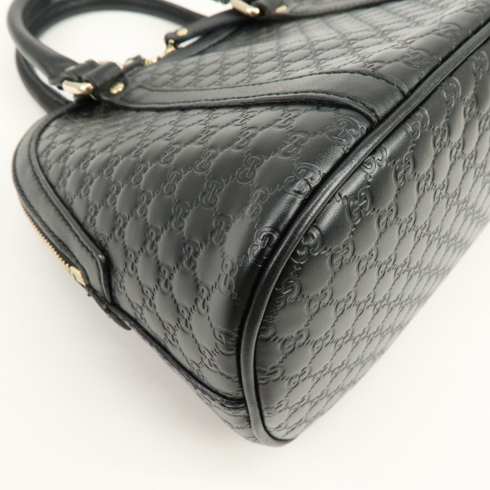 GUCCI Microguccissima Leather 2Way Bag Hand Bag Black 449654
