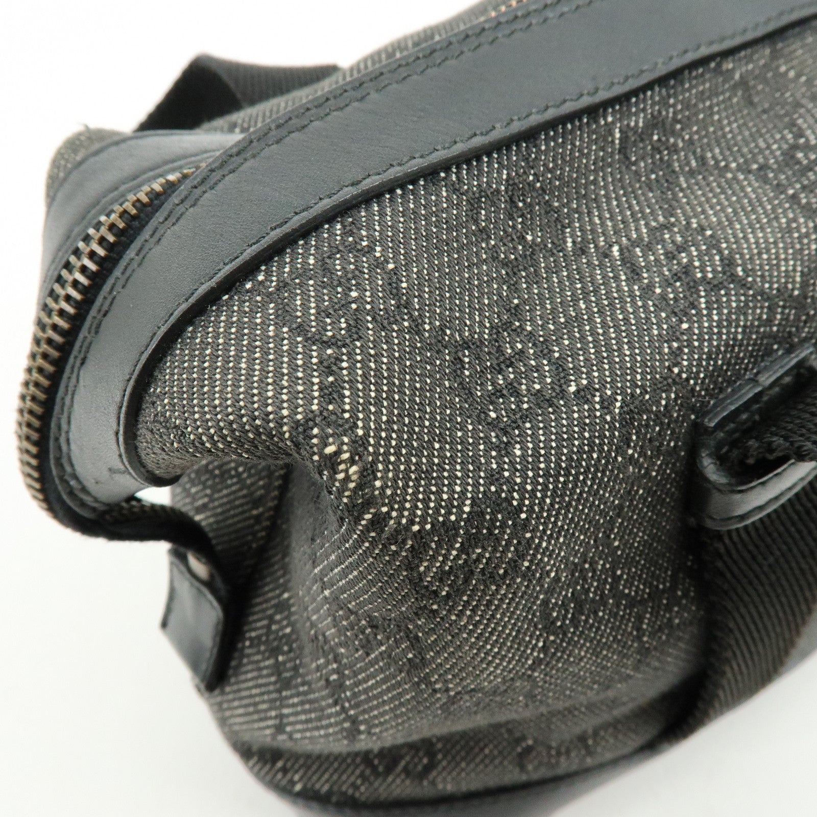 GUCCI GG Canvas Leather Hand Bag Boston Bag Black 92734