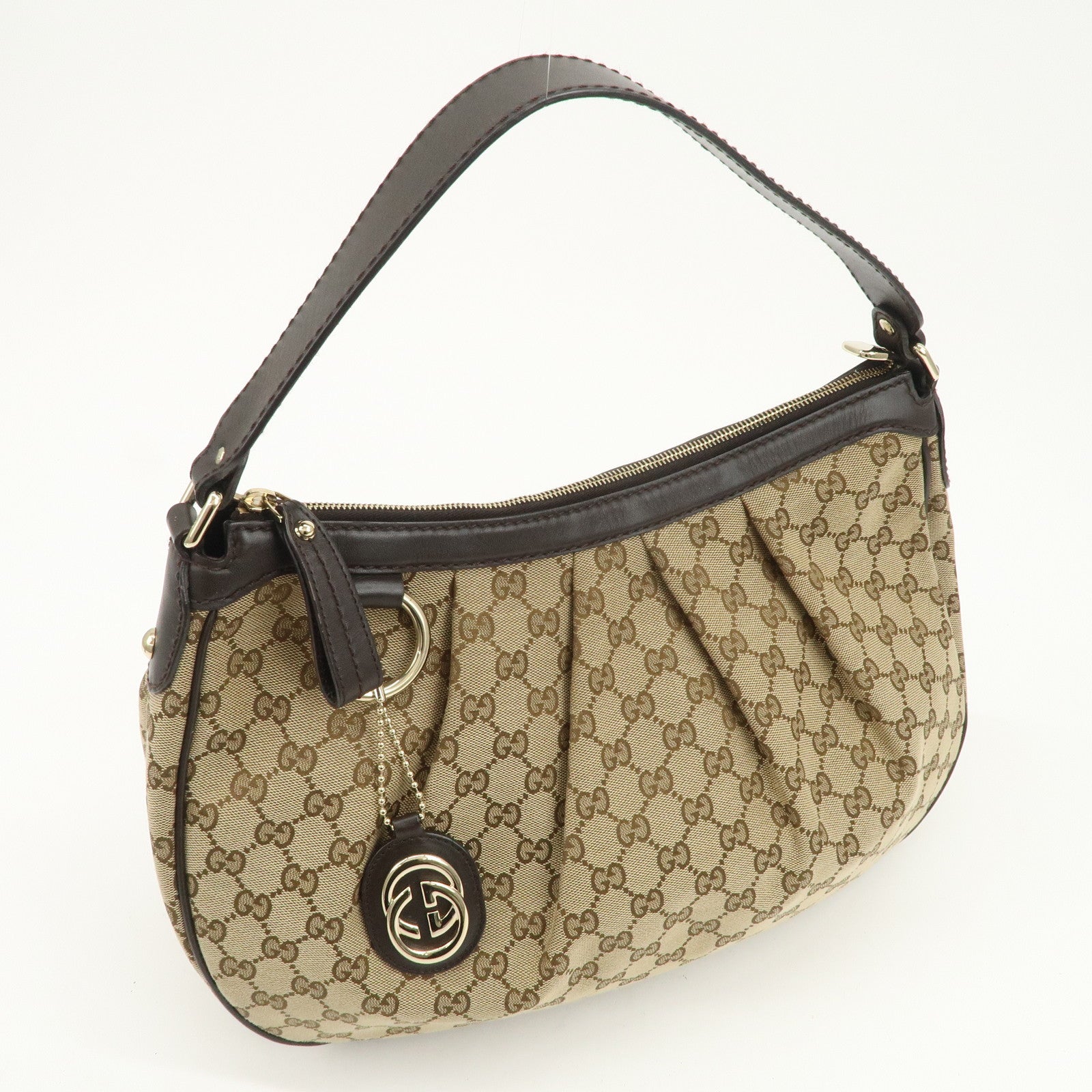 GUCCI Sukey Interlocking G GG Canvas Leather Shoulder Bag 362726