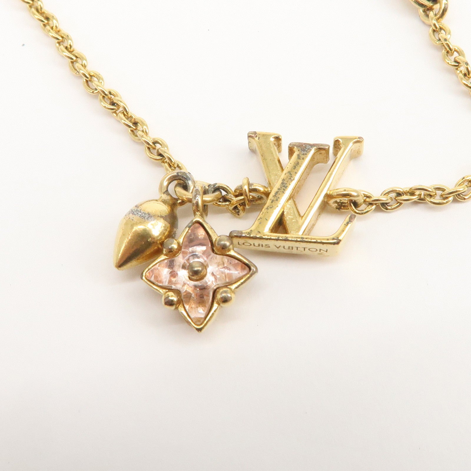 Louis Vuitton Loulougram LV Logo Metal Bracelet Gold M00801