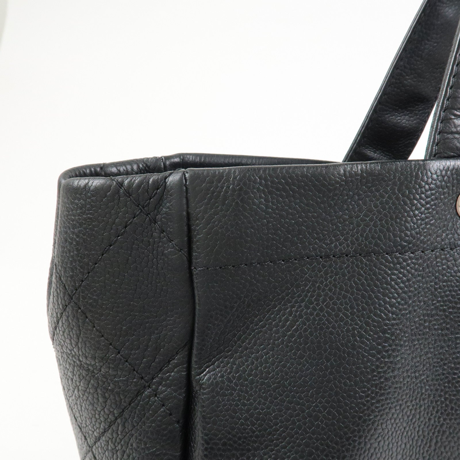 CHANEL COCO Mark Caviarskin Tote Bag Shoulder Bag Black A46566