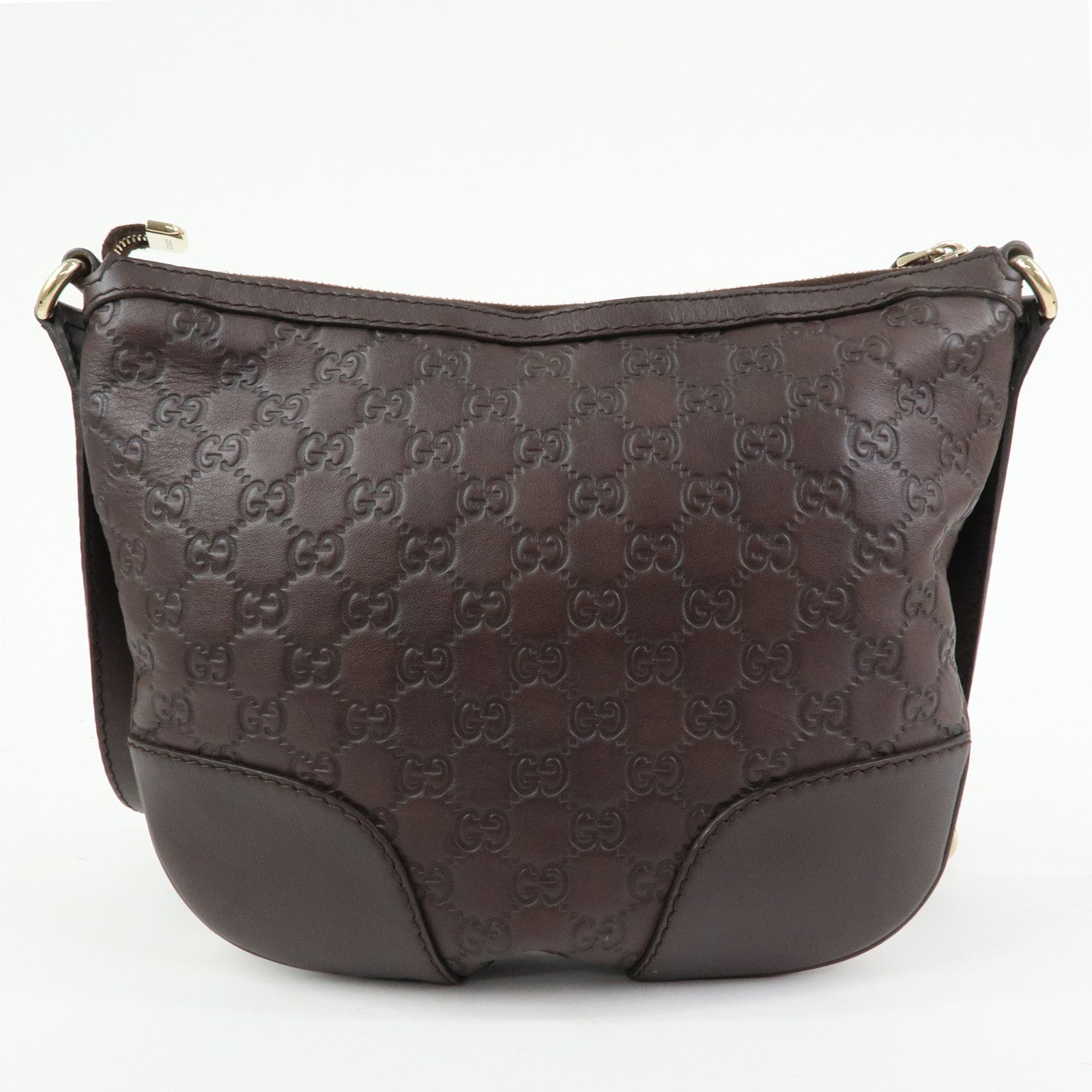 GUCCI Lovely Heart Guccissima Leather Shoulder Bag Brown 257072