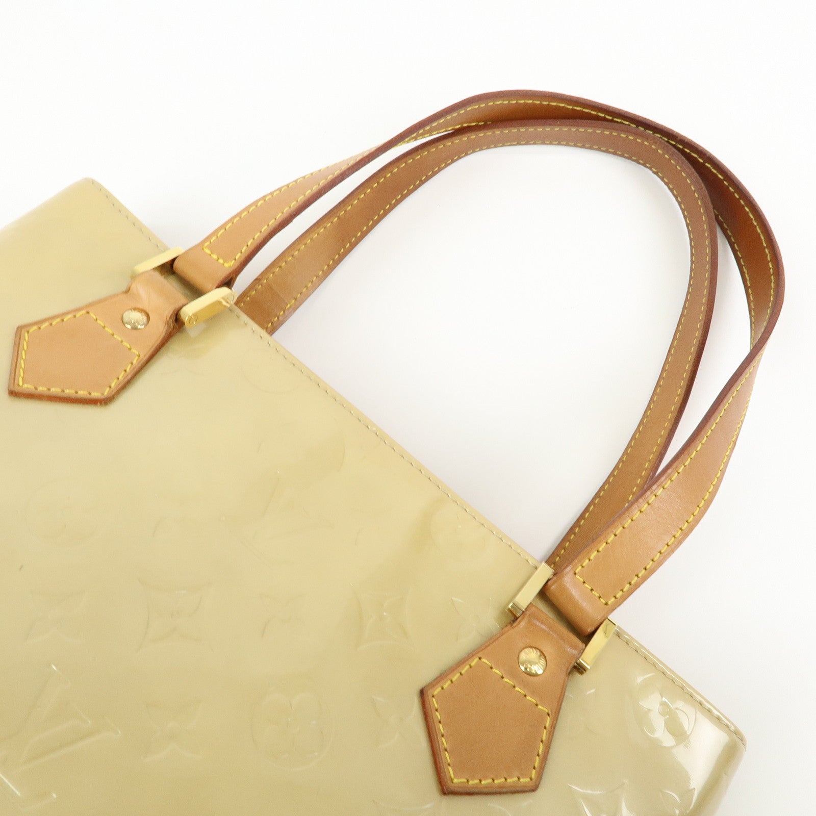 Louis Vuitton Monogram Vernis Houston Tote Hand Bag Beige M91004