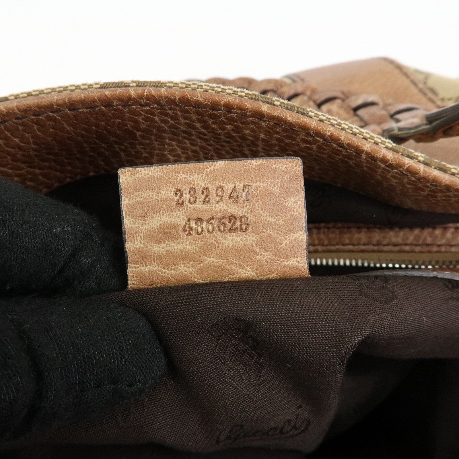 GUCCI Bamboo GG Canvas Leather Tote Bag Hand Bag Beige Brown 232947