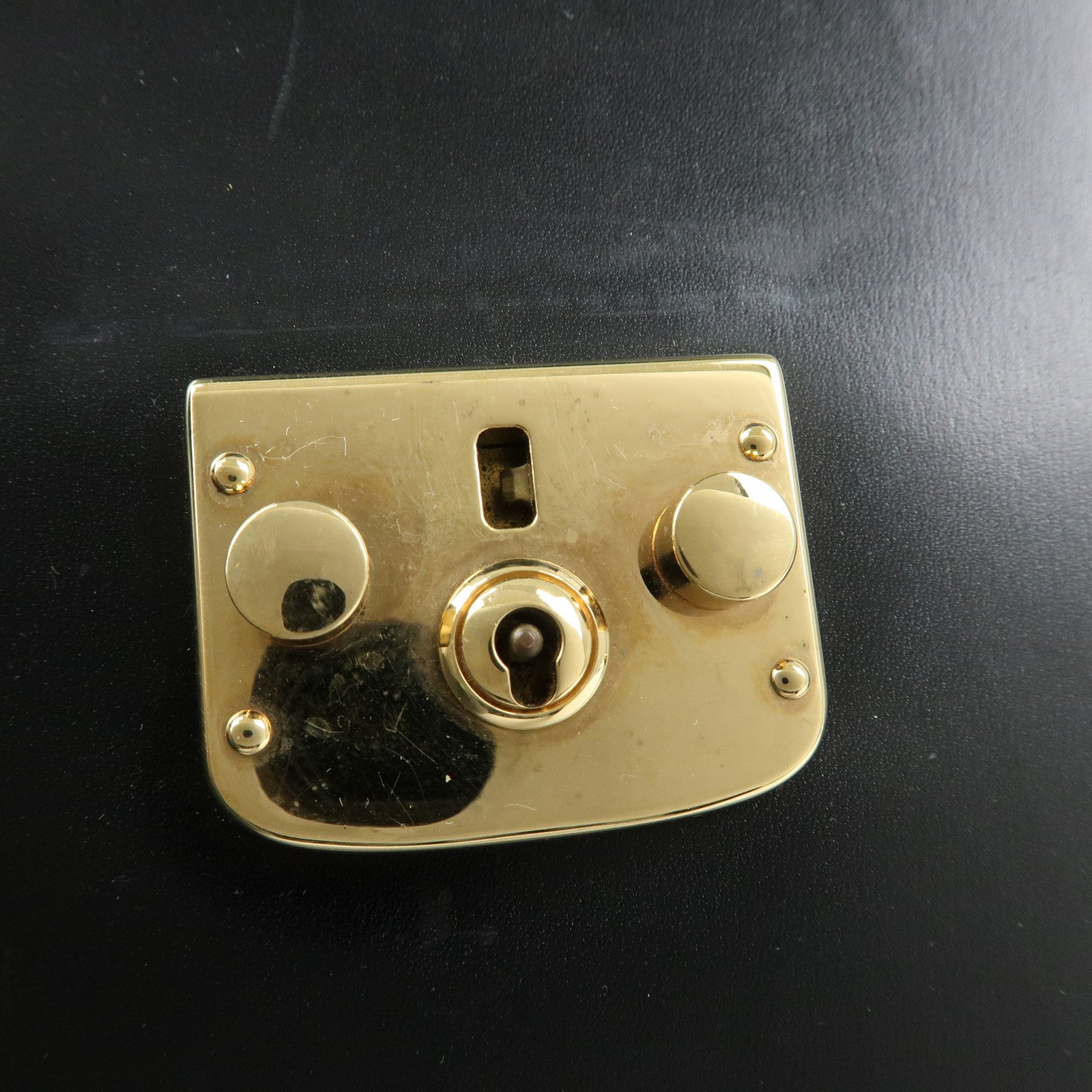 GUCCI Lady Lock Calf Leather 2Way Hand Bag Black