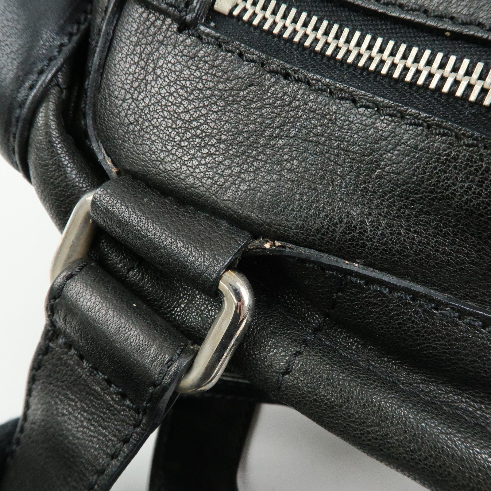 CHANEL Chocolate Bar Caviarskin Boston Bag Hand Bag Black