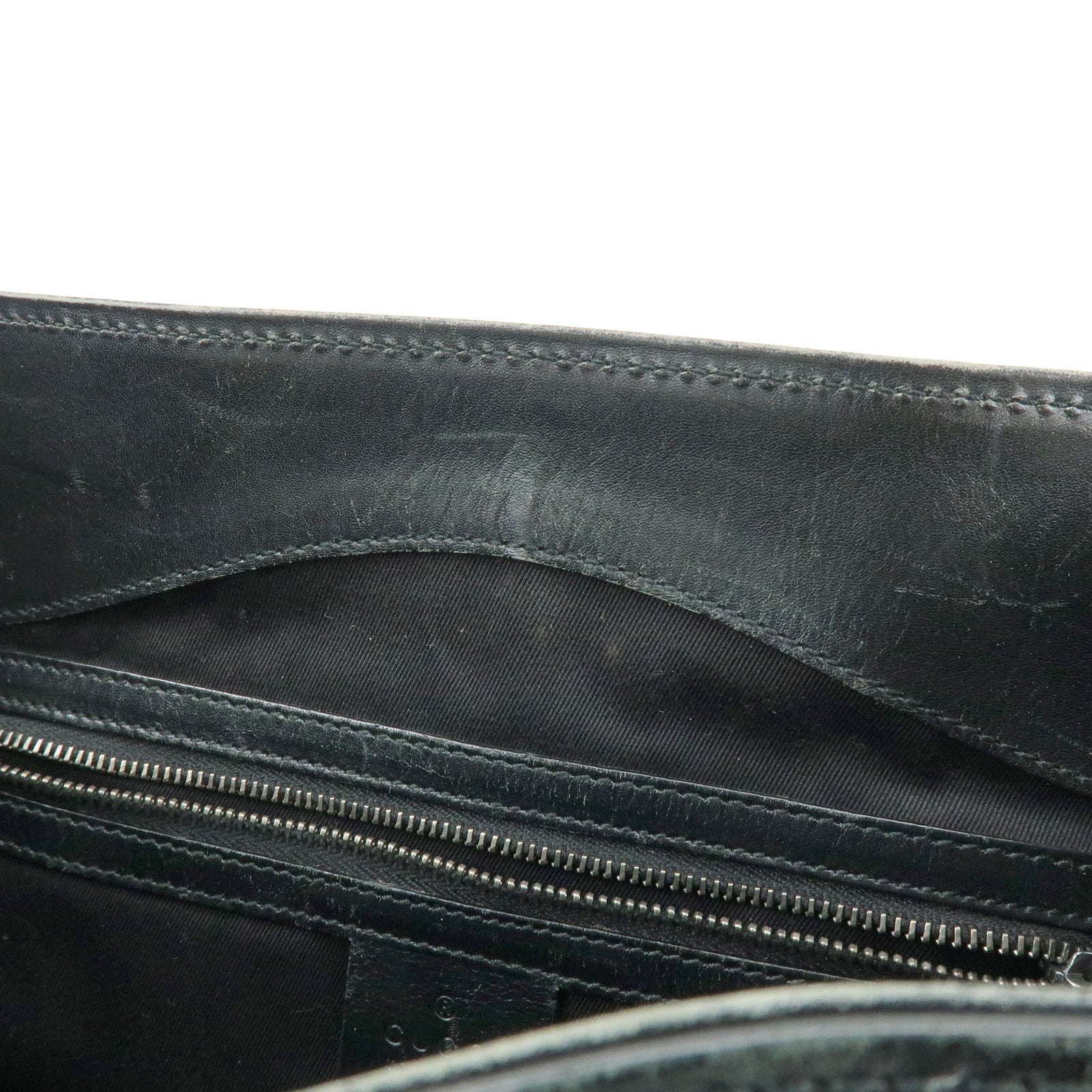 GUCCI GG Canvas Leather Tote Bag Shoulder Bag Black 109141