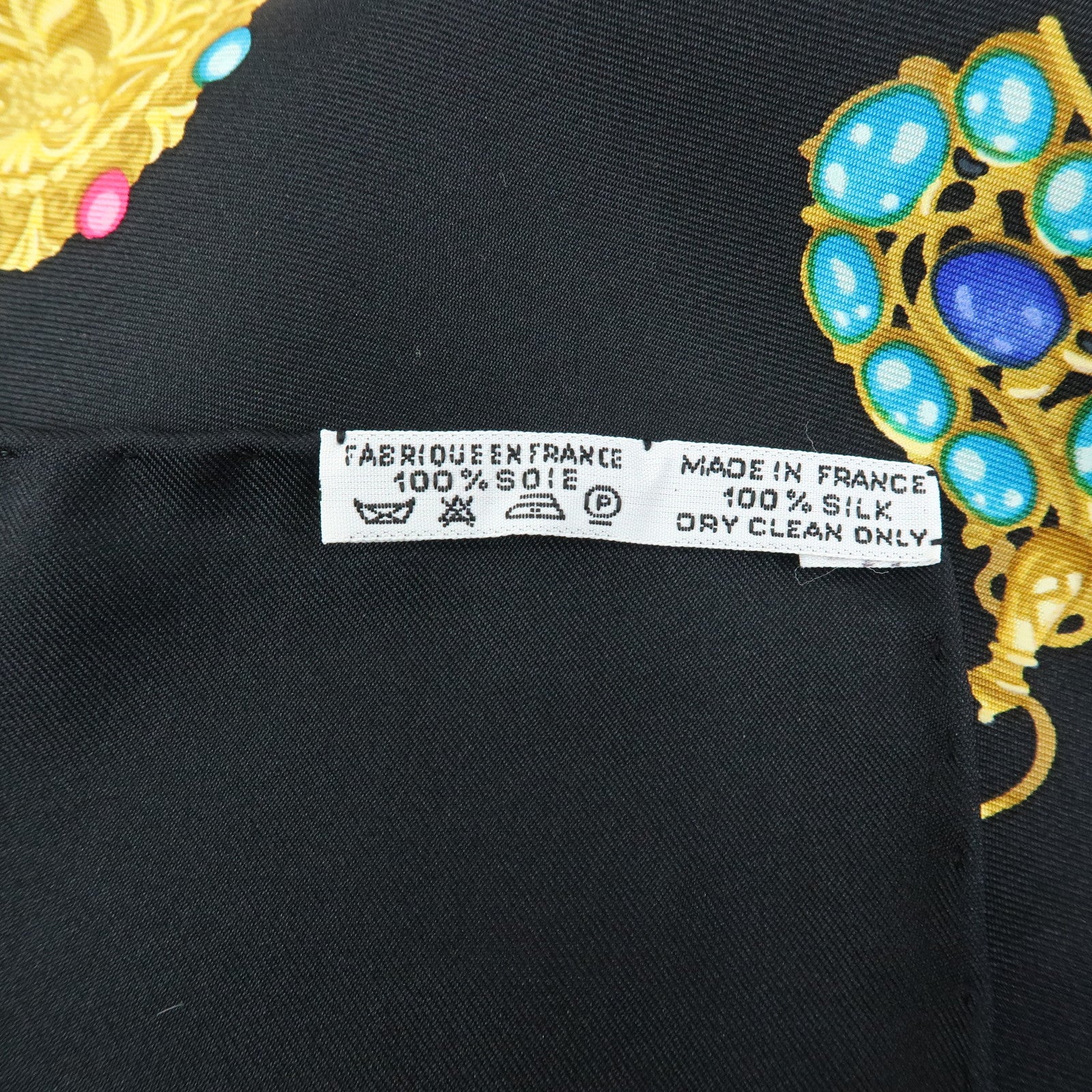 HERMES Carre 90 Silk 100 % Scarf  KOSMIMA Black Yellow