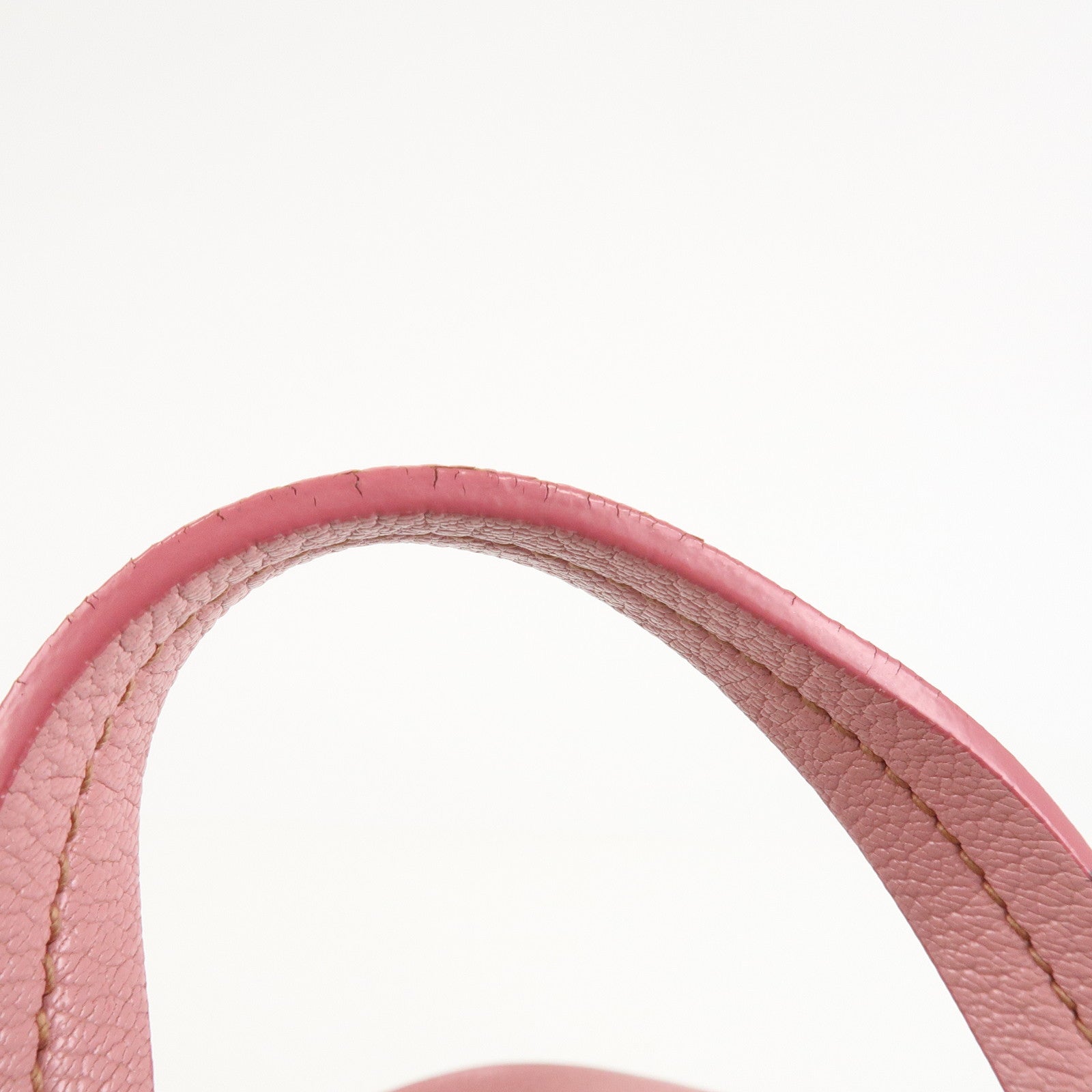 MIU MIU Logo Madras Leather Hand Bag Tote Bag Pink