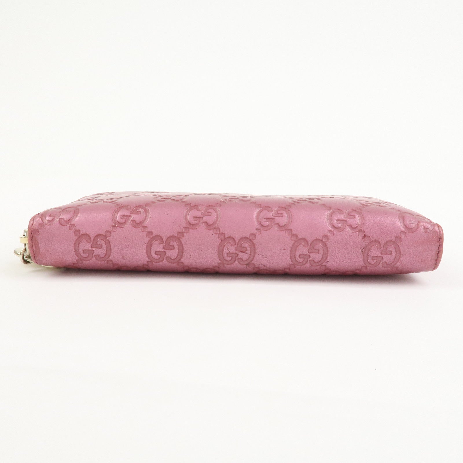 GUCCI Lovely Heart Guccissima Leather Round Zippy Long Wallet 278566