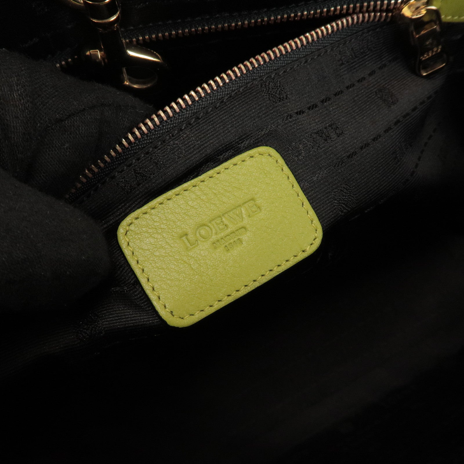 LOEWE Heritage Calf Leather Tote Bag Shoulder Bag Light Green