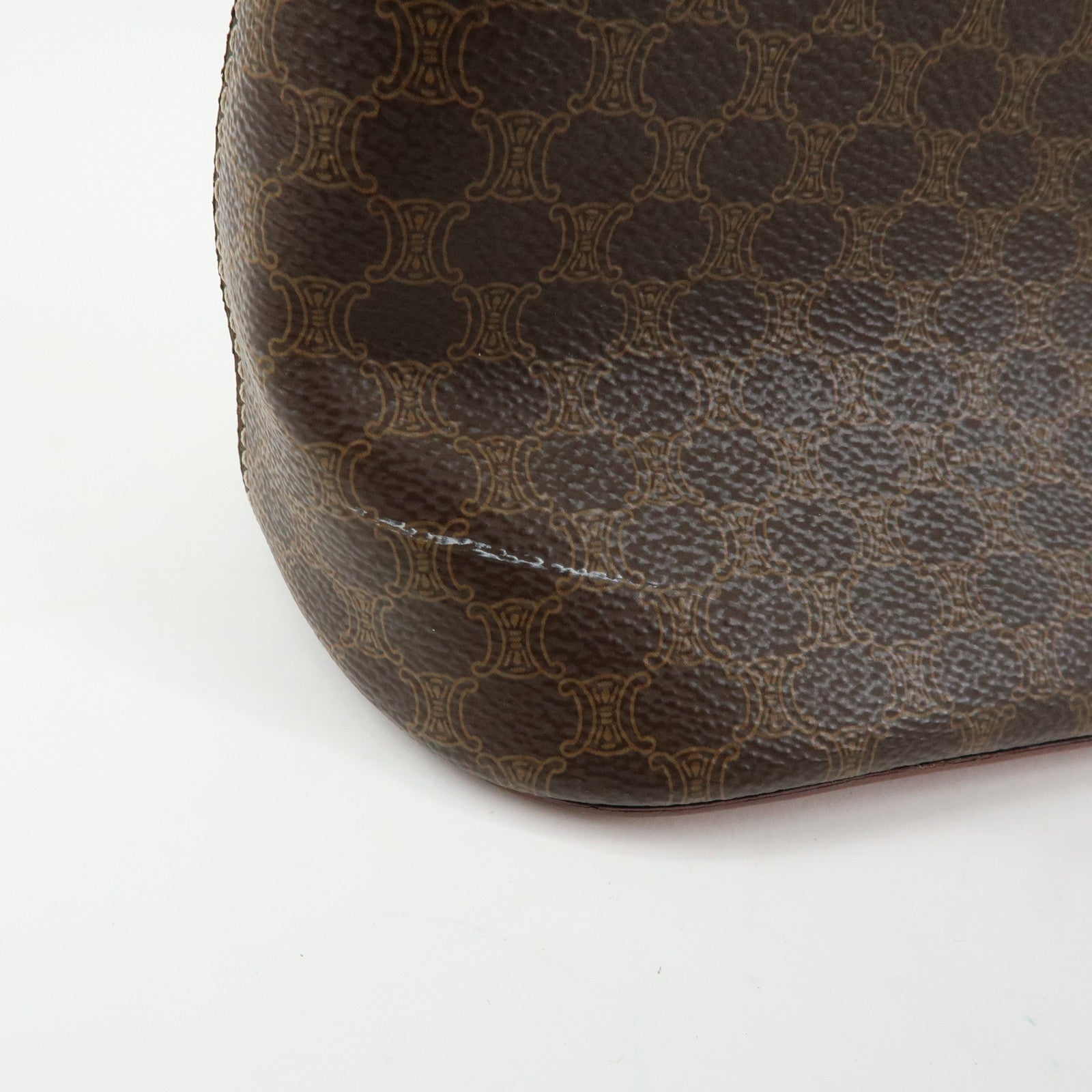 CELINE Macadam PVC Leather 2Way Bag Hand Bag Brown