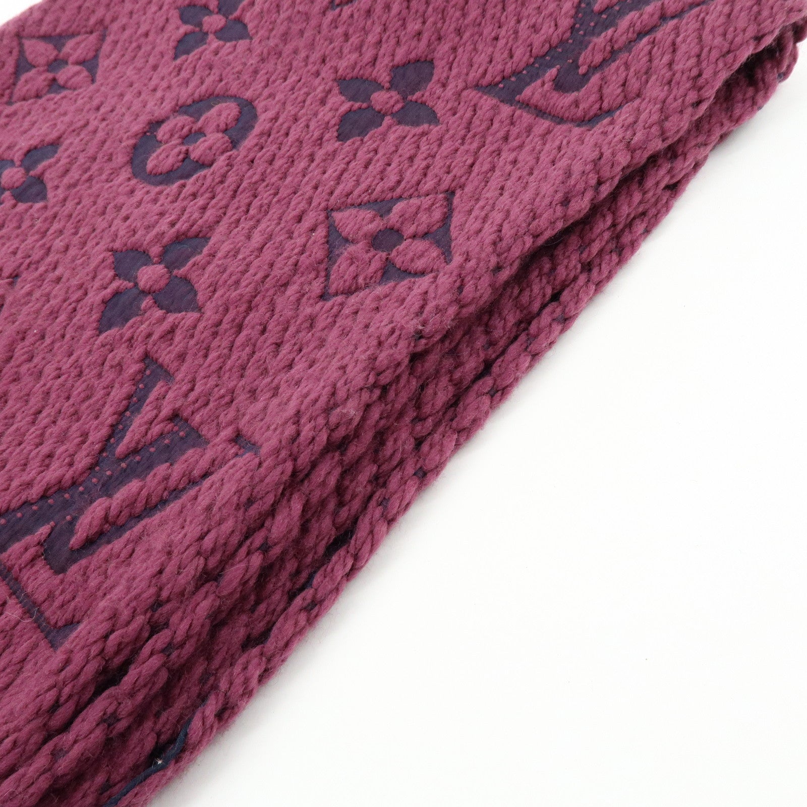 Louis Vuitton Echarpe Logomania Wool Silk Scarf Purple 413287