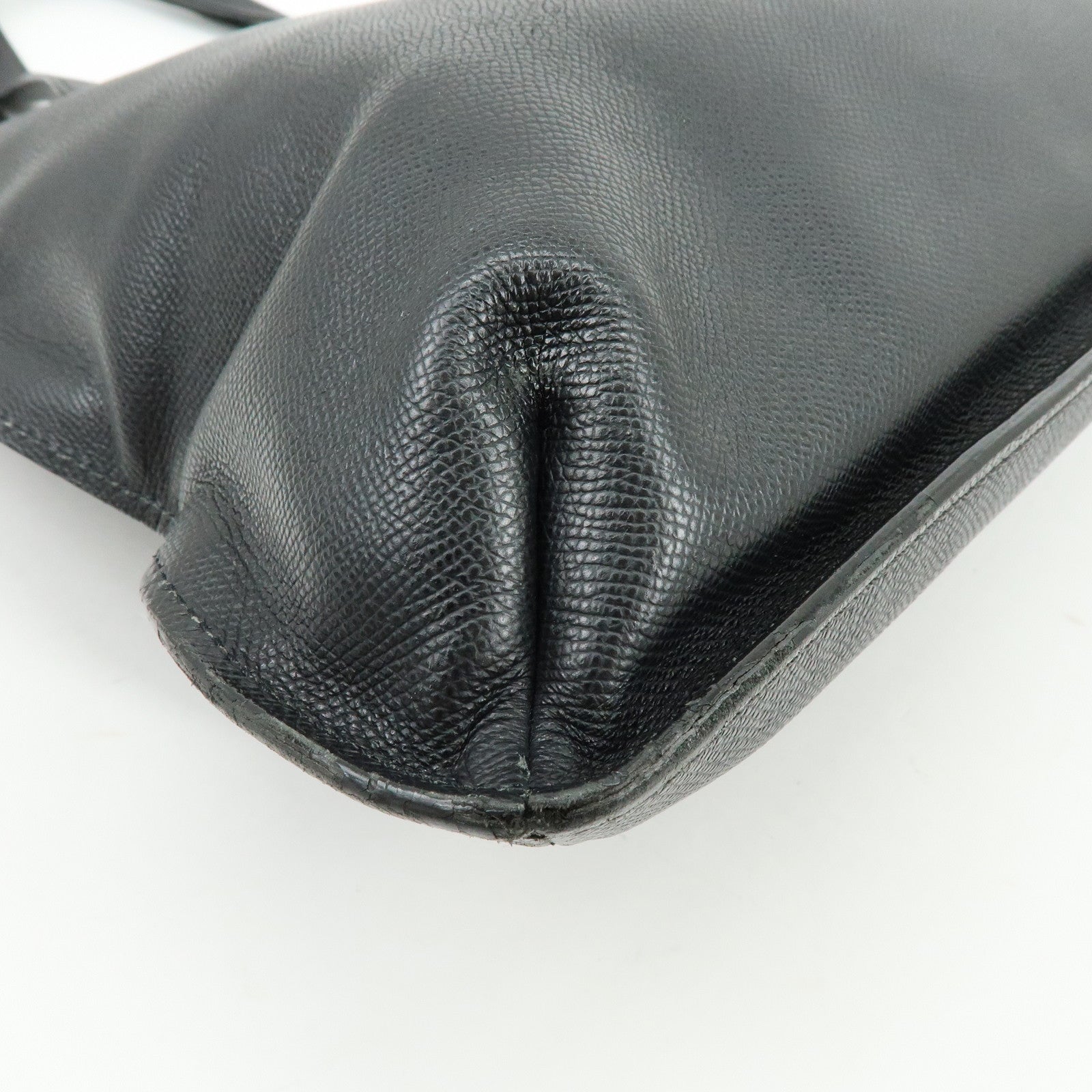 CHANEL Calf Skin Tote Bag Shoulder Bag Black