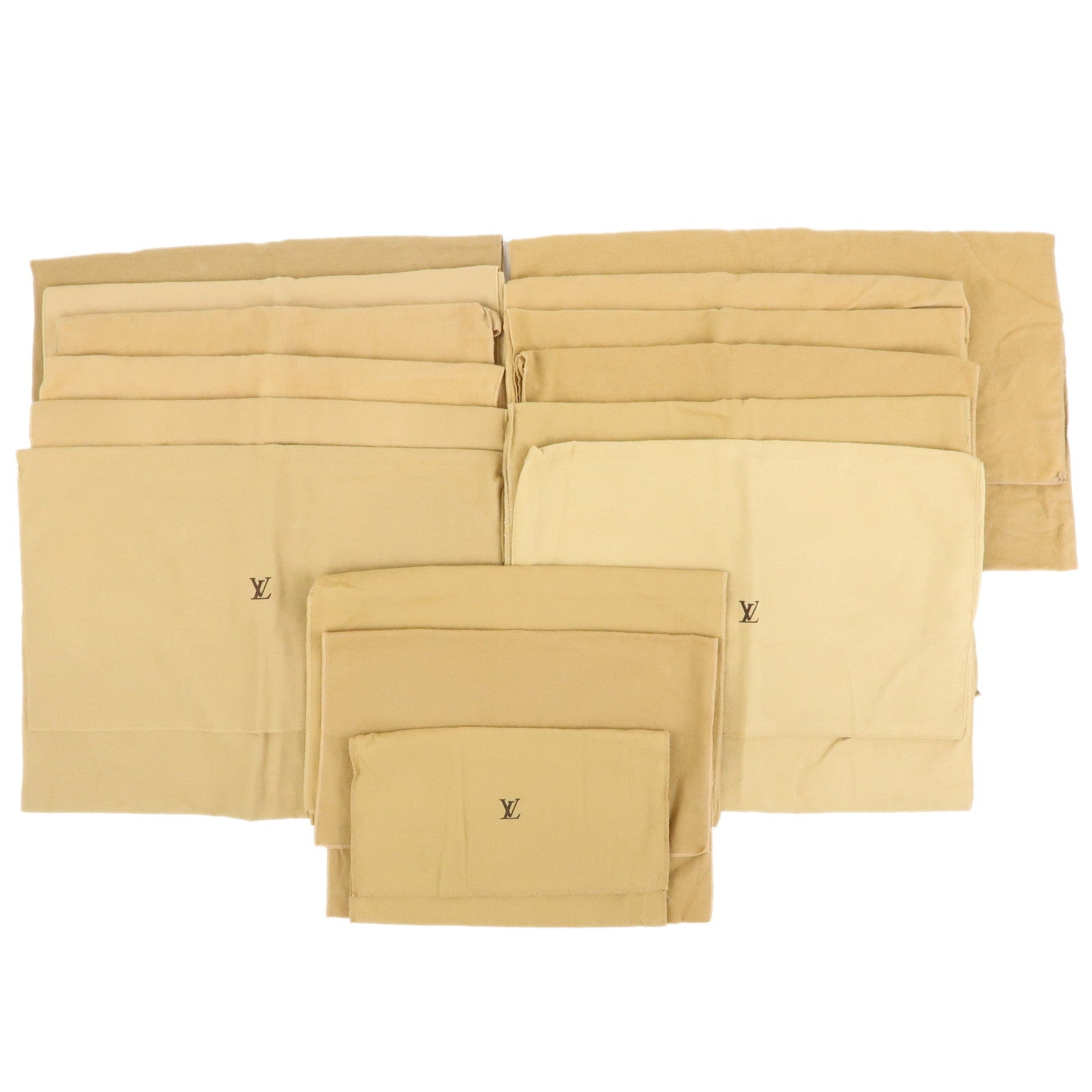 Louis Vuitton Set of 15 Dust Bag Storage Bag Flap Style Beige