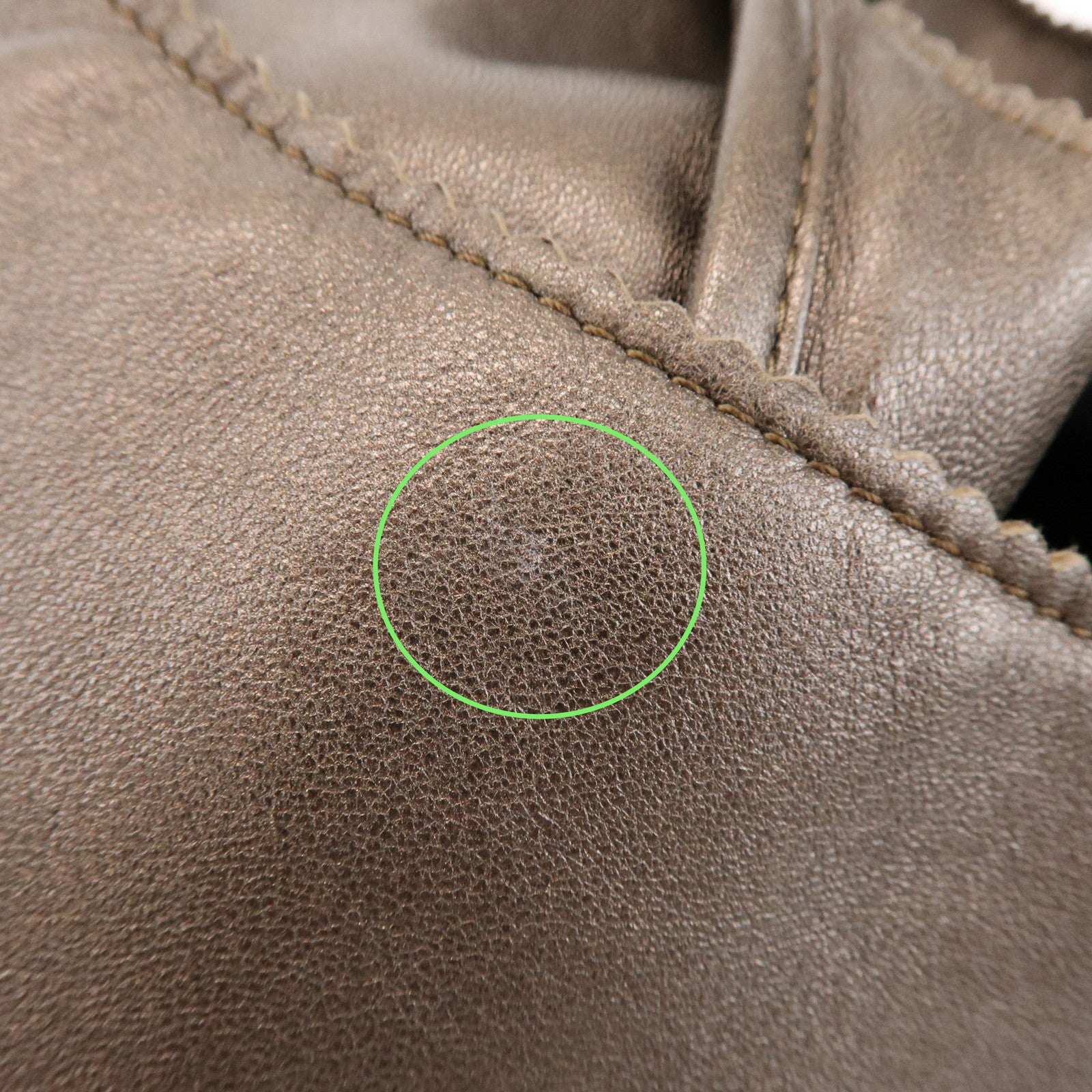 LOEWE Anagram Viento Leather Shoulder Bag Hand Bag Metallic Brown