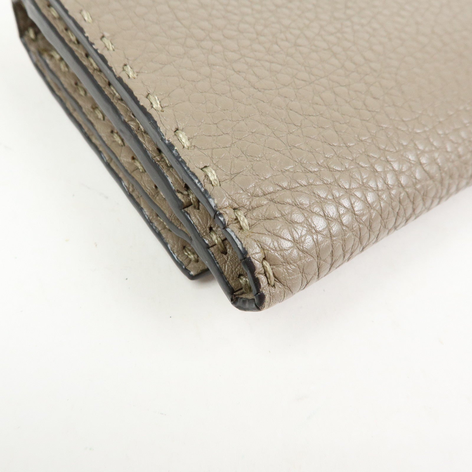 FENDI Seleria Peekaboo Leather Continental Wallet Grey 8M0308