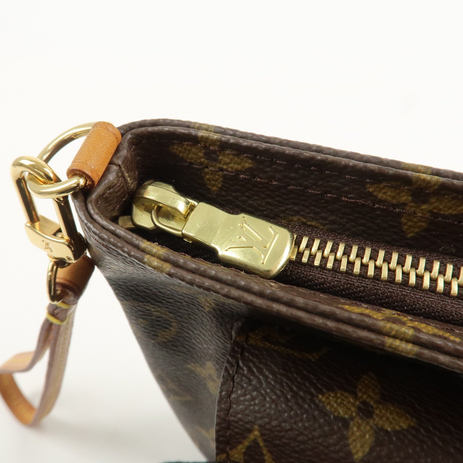 Louis Vuitton Monogram Partition Pouch Wristlet Bag M51901 Used