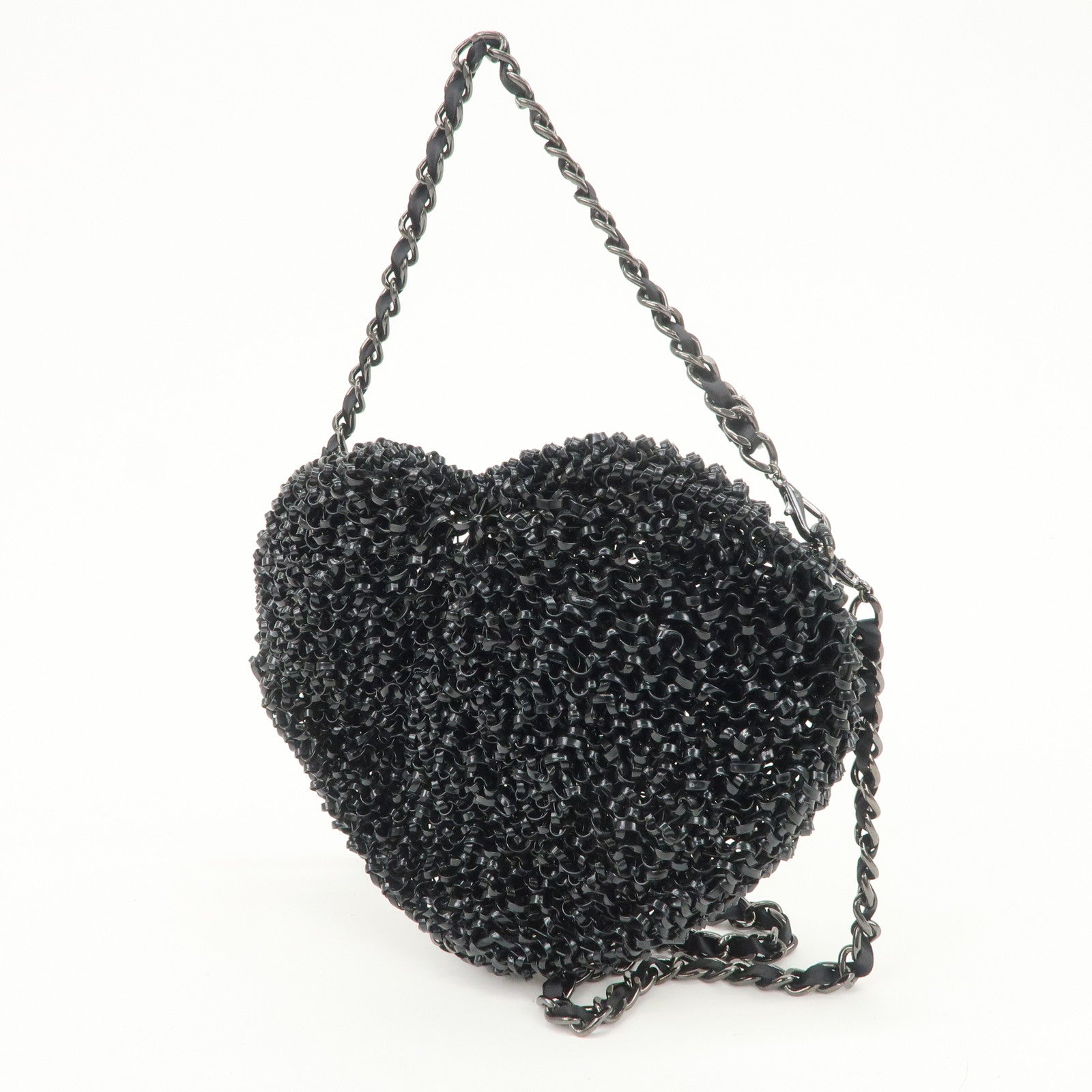 ANTEPRIMA Wire Bag MOTIVO PVC Chain Soulder Bag Heart Black
