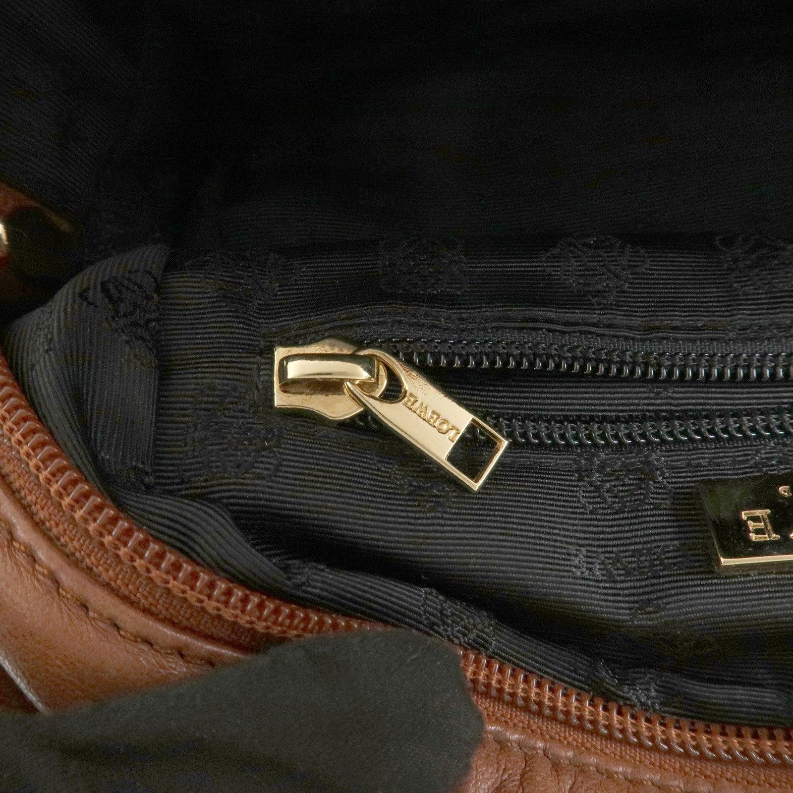 LOEWE Anagram Logo Leather Hand Bag Boston Bag Brown