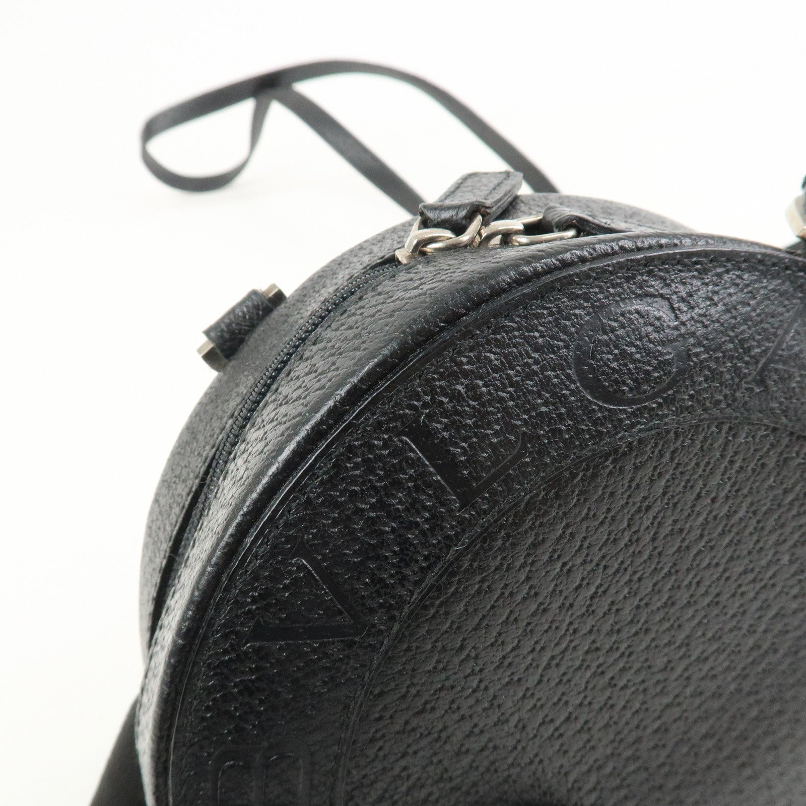 BVLGARI Logo B-Zero 1 Drum Leather Shoulder Bag Black