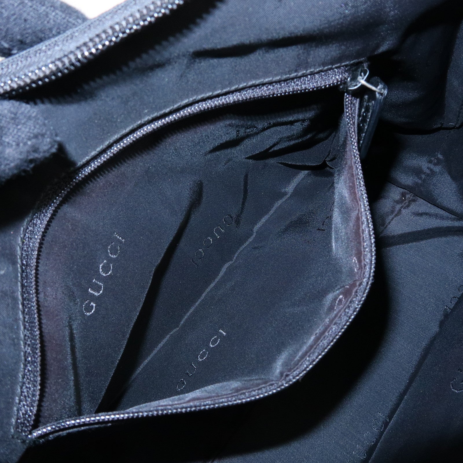 GUCCI Canvas Leather Shoulder Bag Hand Bag Black 001・3386・1705