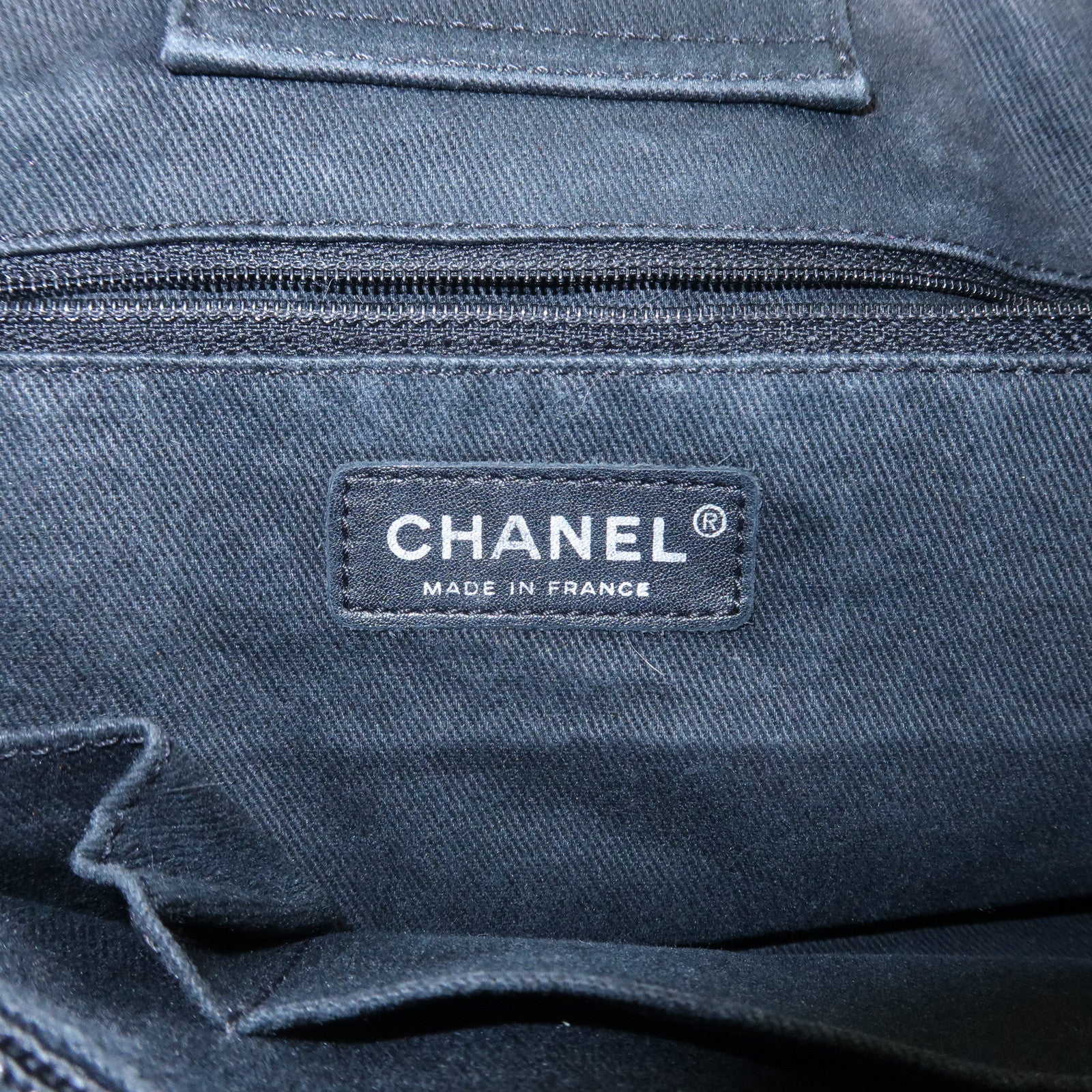 CHANEL COCO Mark Canvas Leather Chain Shoulder Bag Black