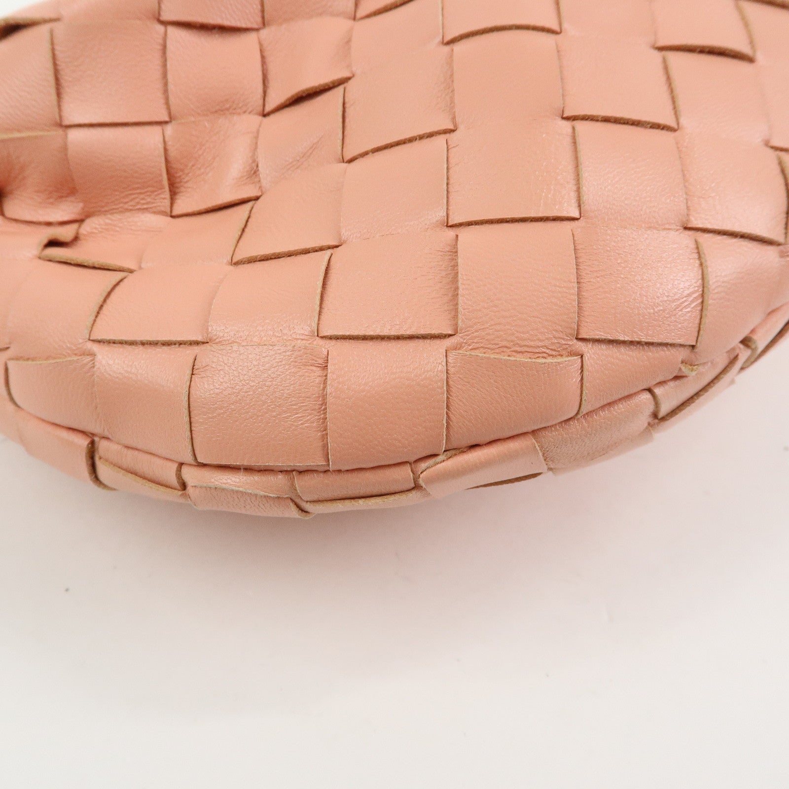 BOTTEGA VENETA Mini Jodie Intrecciato Leather Hand Bag Pink