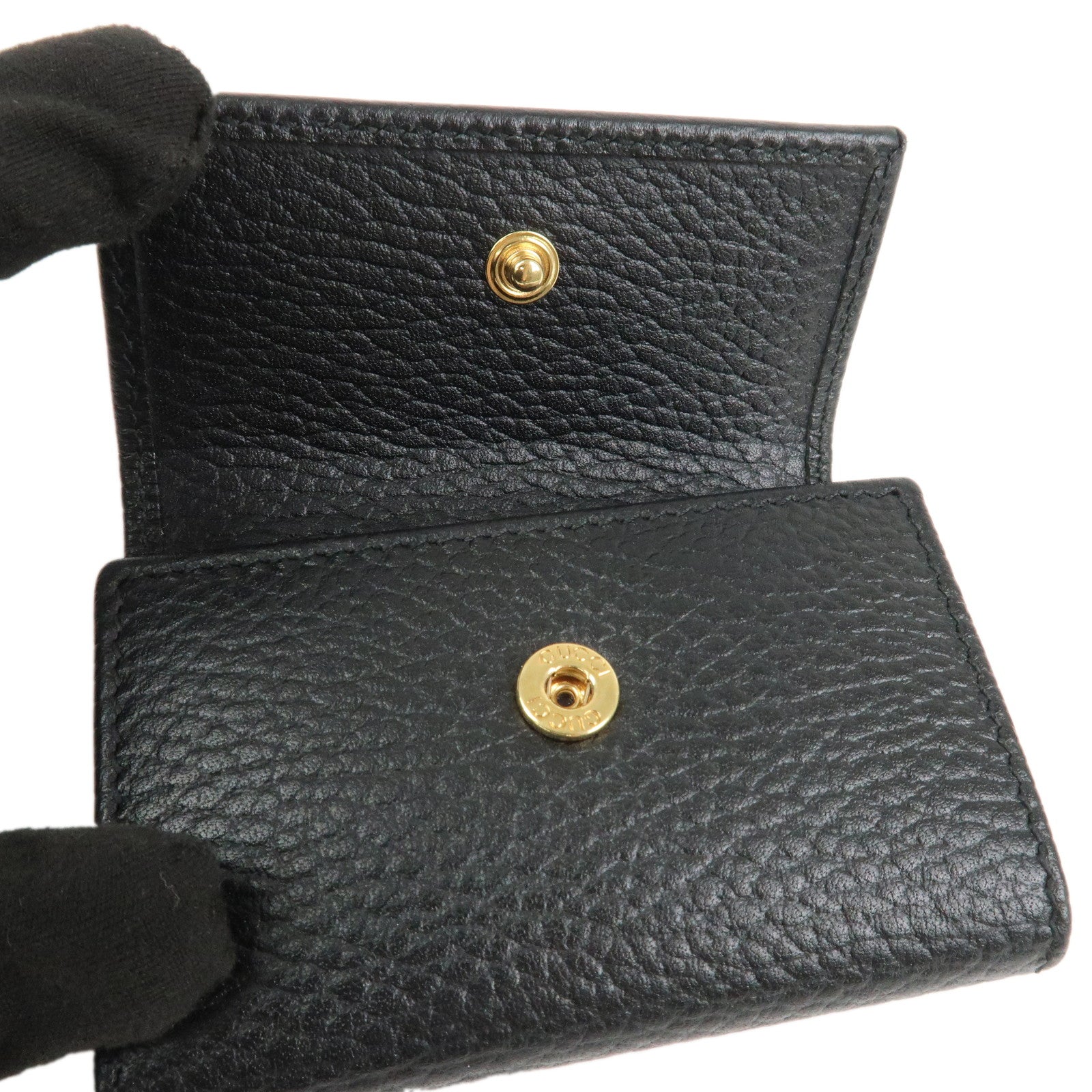 GUCCI GG Marmont Leather Key Case Key Holder Black 456118