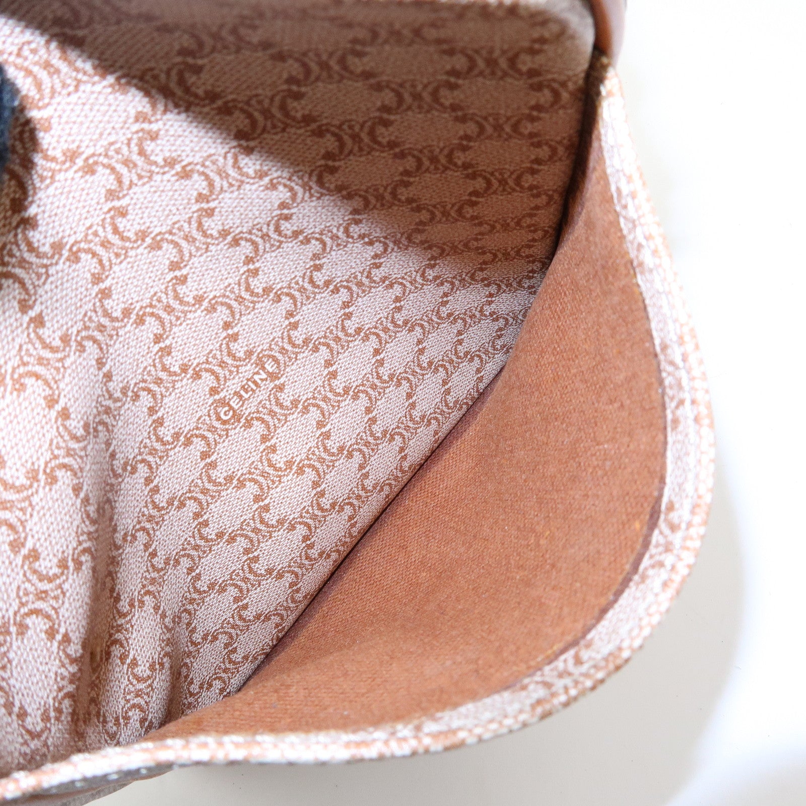 CELINE Macadam PVC Leather Mini Shoulder Crossbody Bag Beige