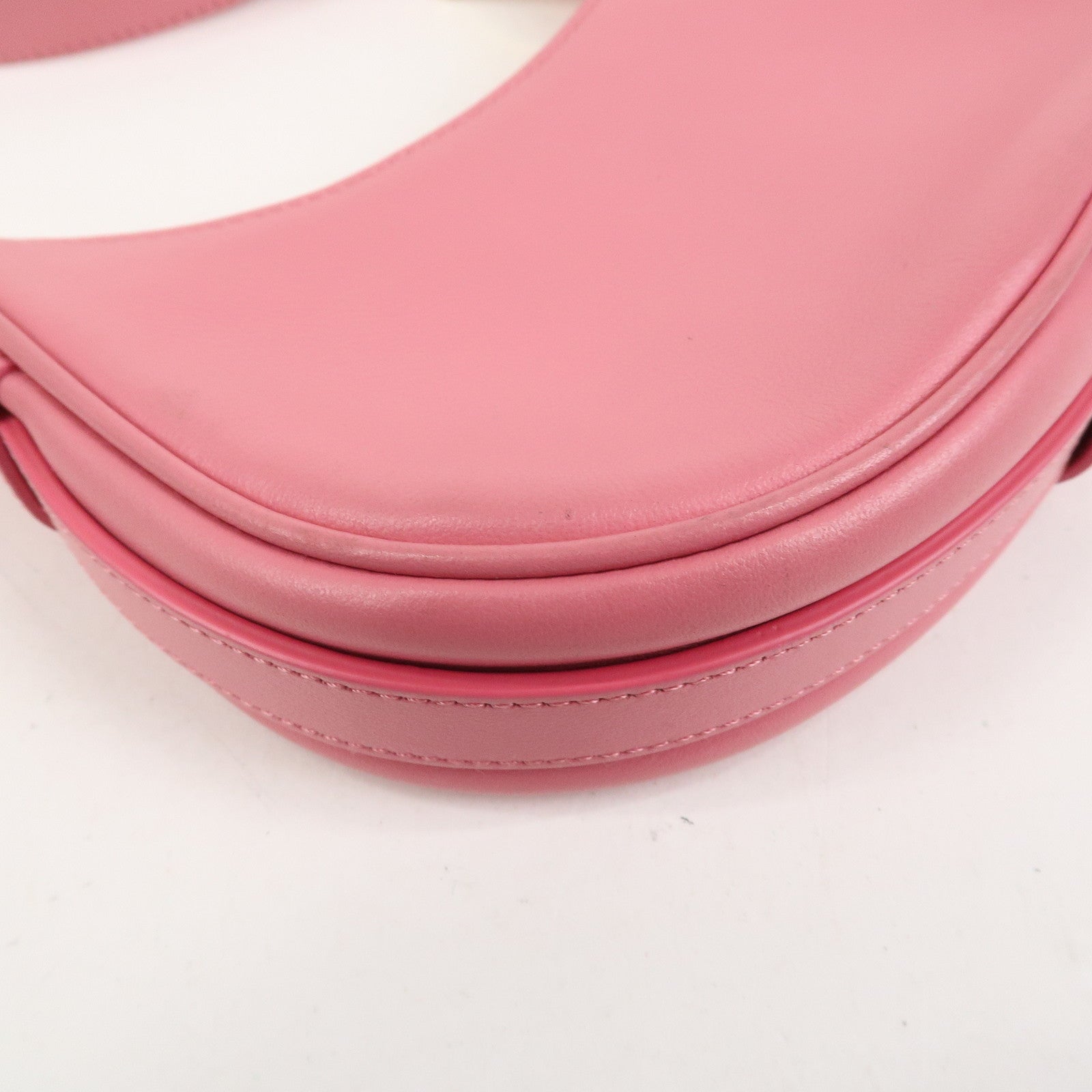 CELINE Ava Leather Hand Bag Hand Pouch Pink