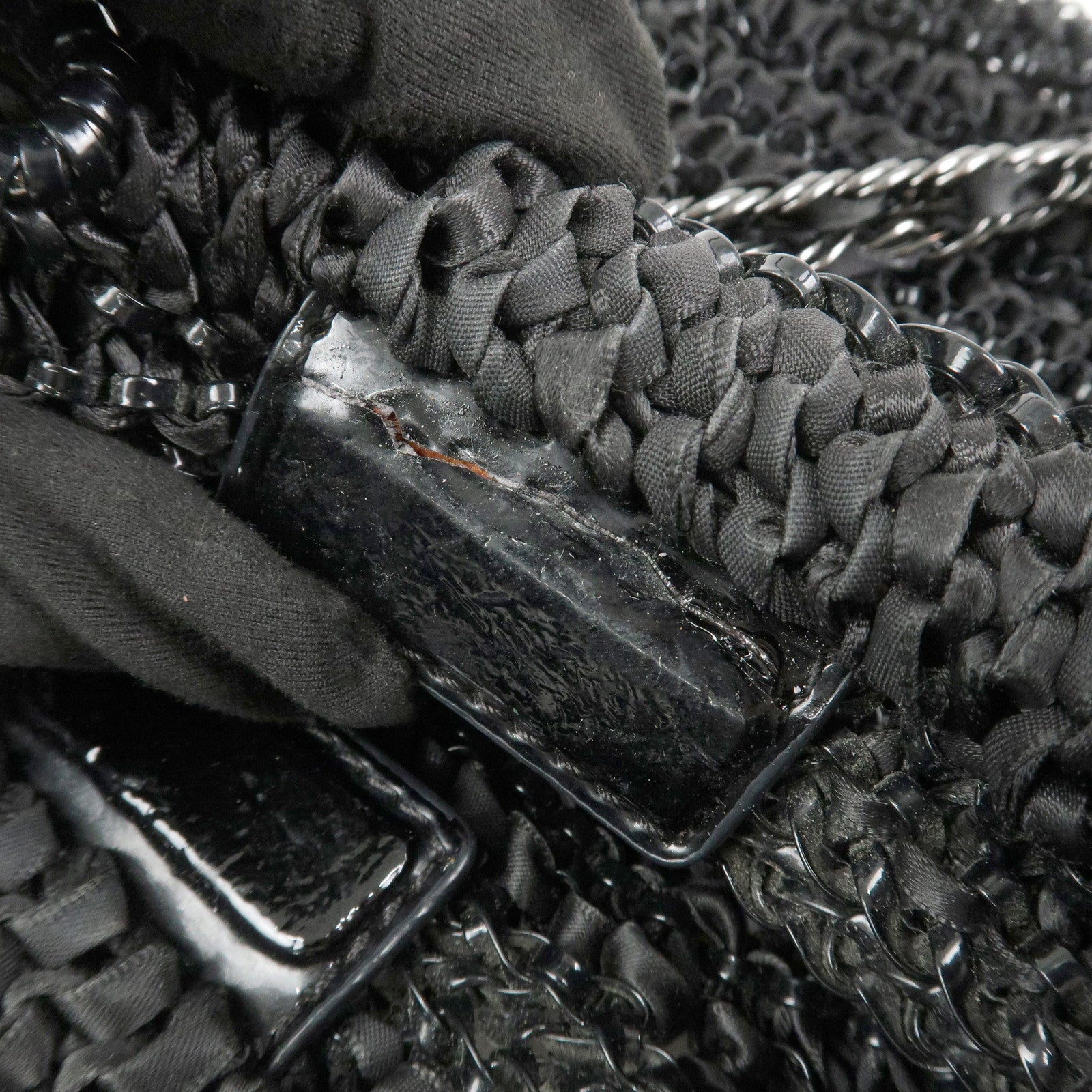 ANTEPRIMA Wire Bag PVC 2Way Bag Hand Bag Shoulder Bag Ribbon Black