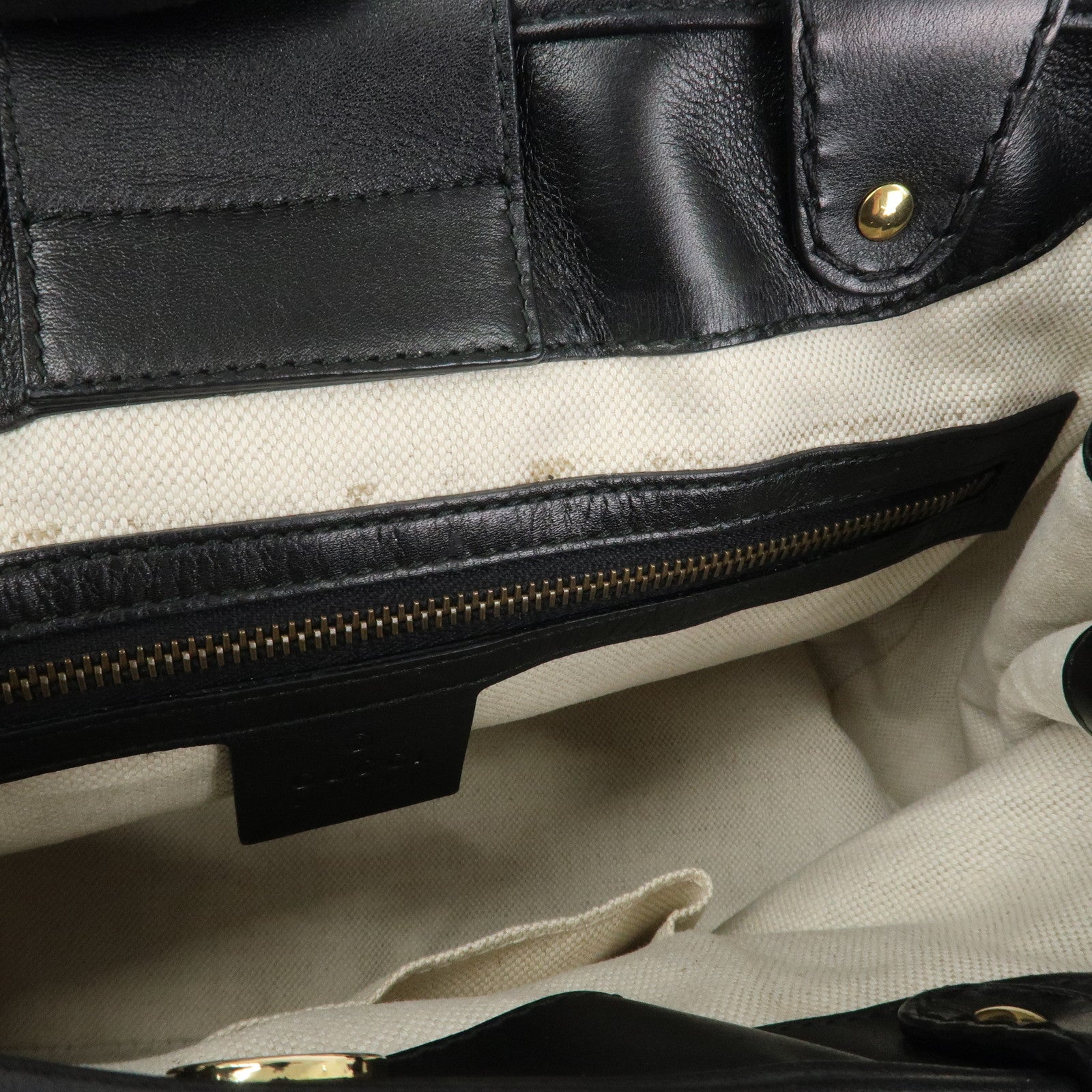 GUCCI GG Running Calf Leather Tote Bag Hand Bag Black 247183