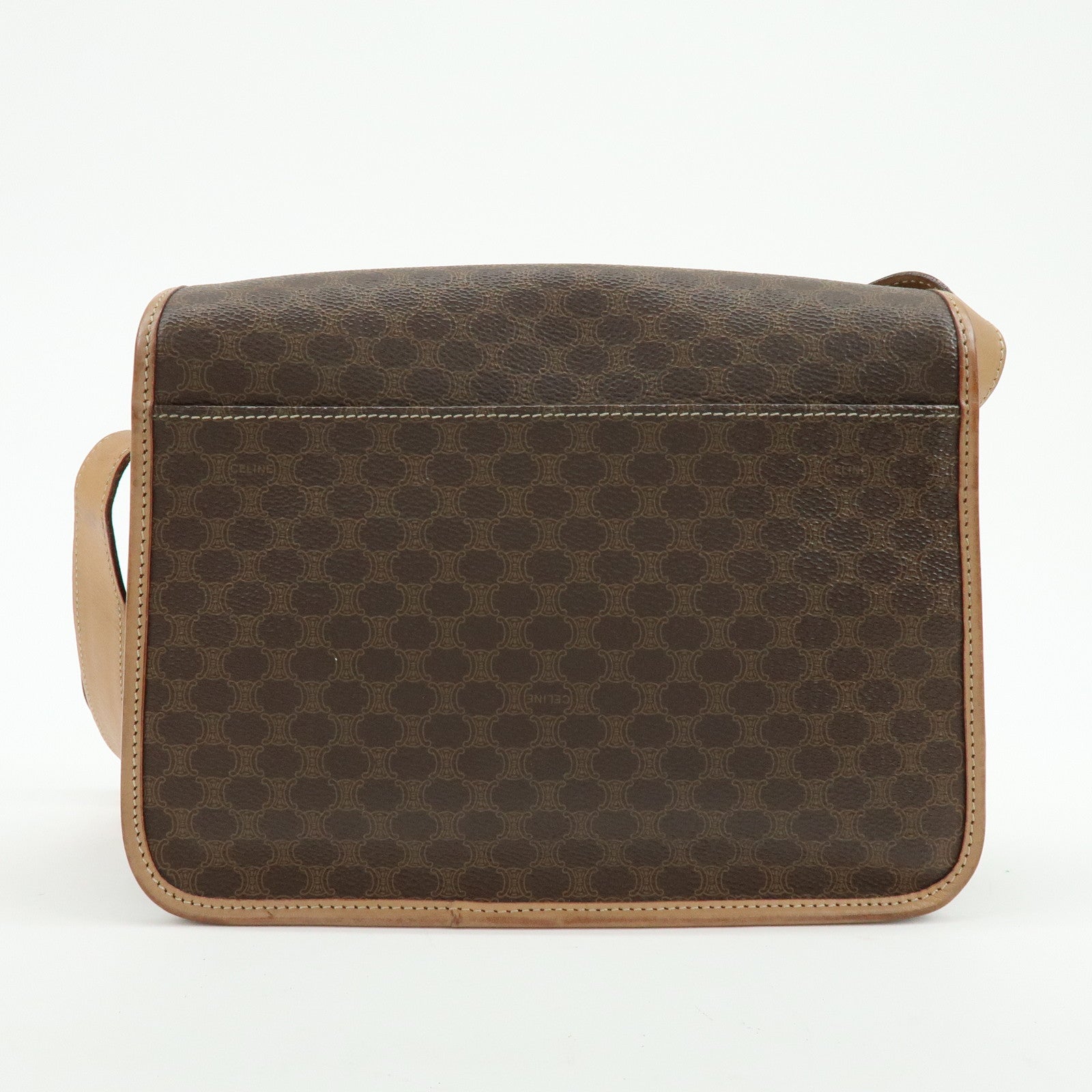 CELINE Macadam PVC Leather Shoulder Bag Crossbody Bag Brown