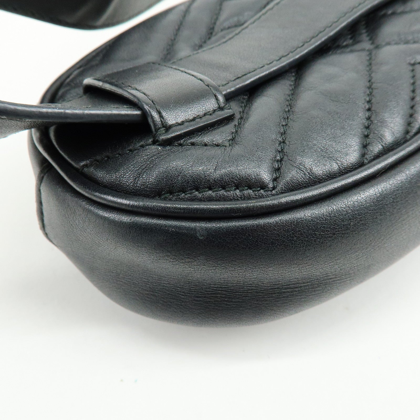 GUCCI GG Marmont Leather Waist Pouch Body Bag Black