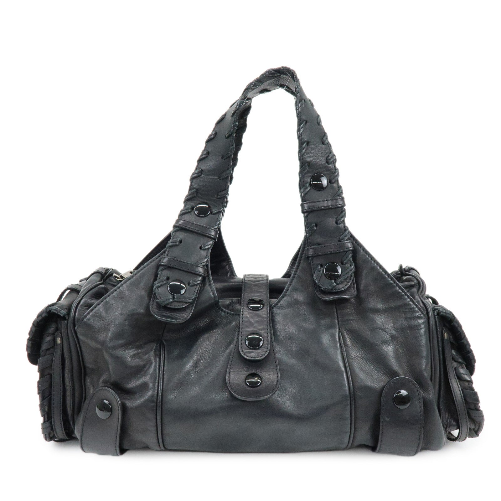 Chloe Silverado Leather Shoulder Bag Hand Bag Black