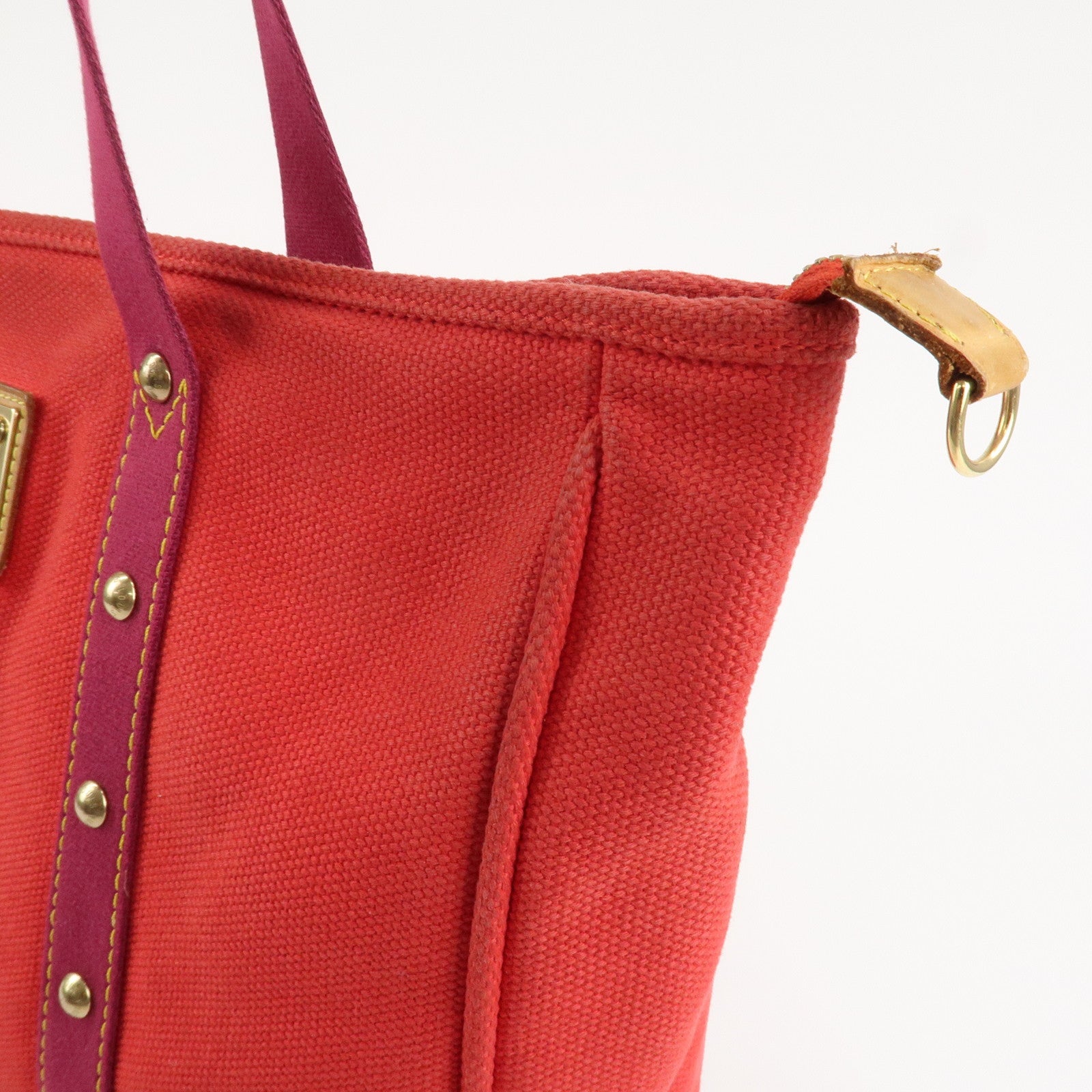 Louis Vuitton Antigua Cabas GM Canvas Shoulder Bag Rouge M40031 Used