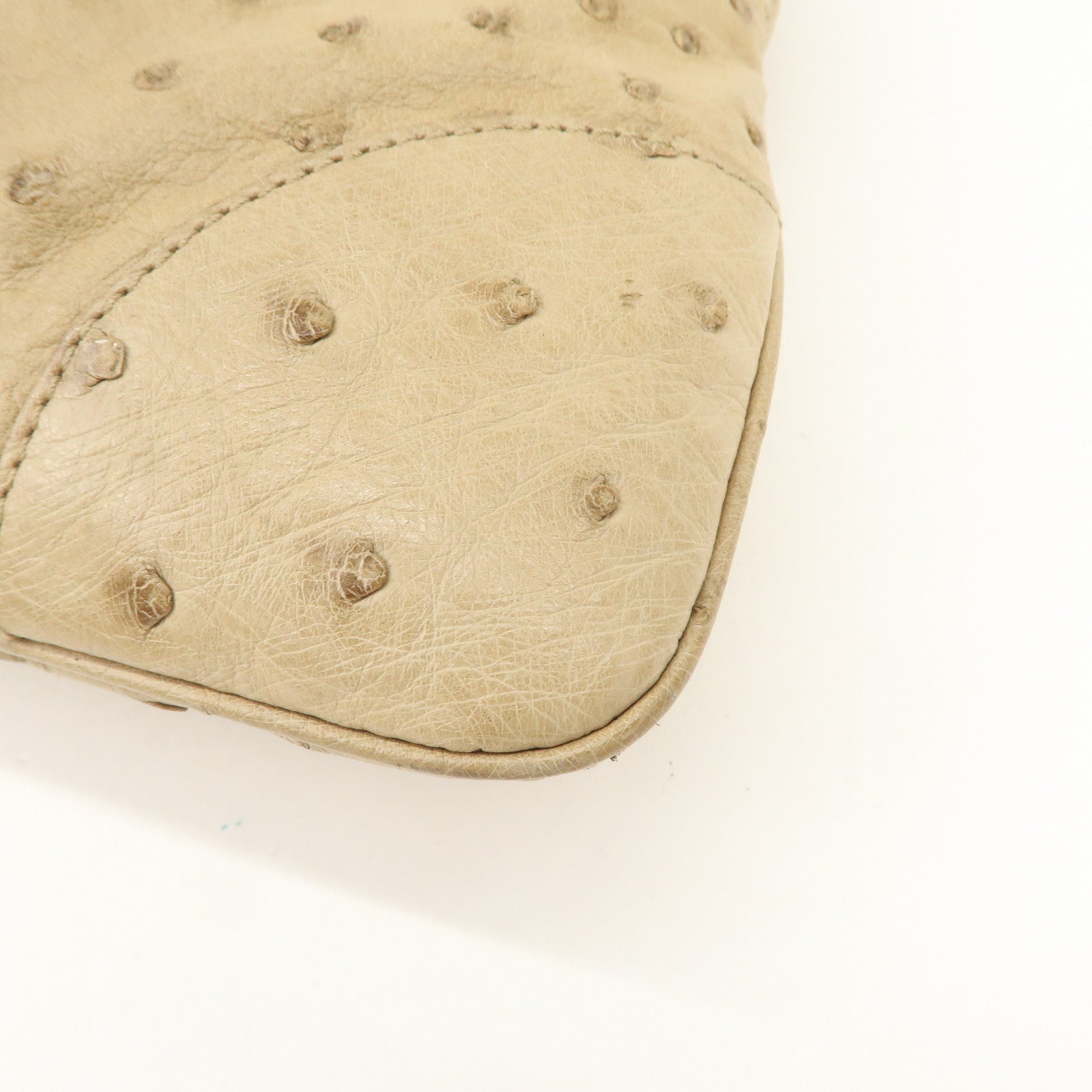 GUCCI Kandensky Leather Shoulder Bag Hand Bag Beige 001・4057