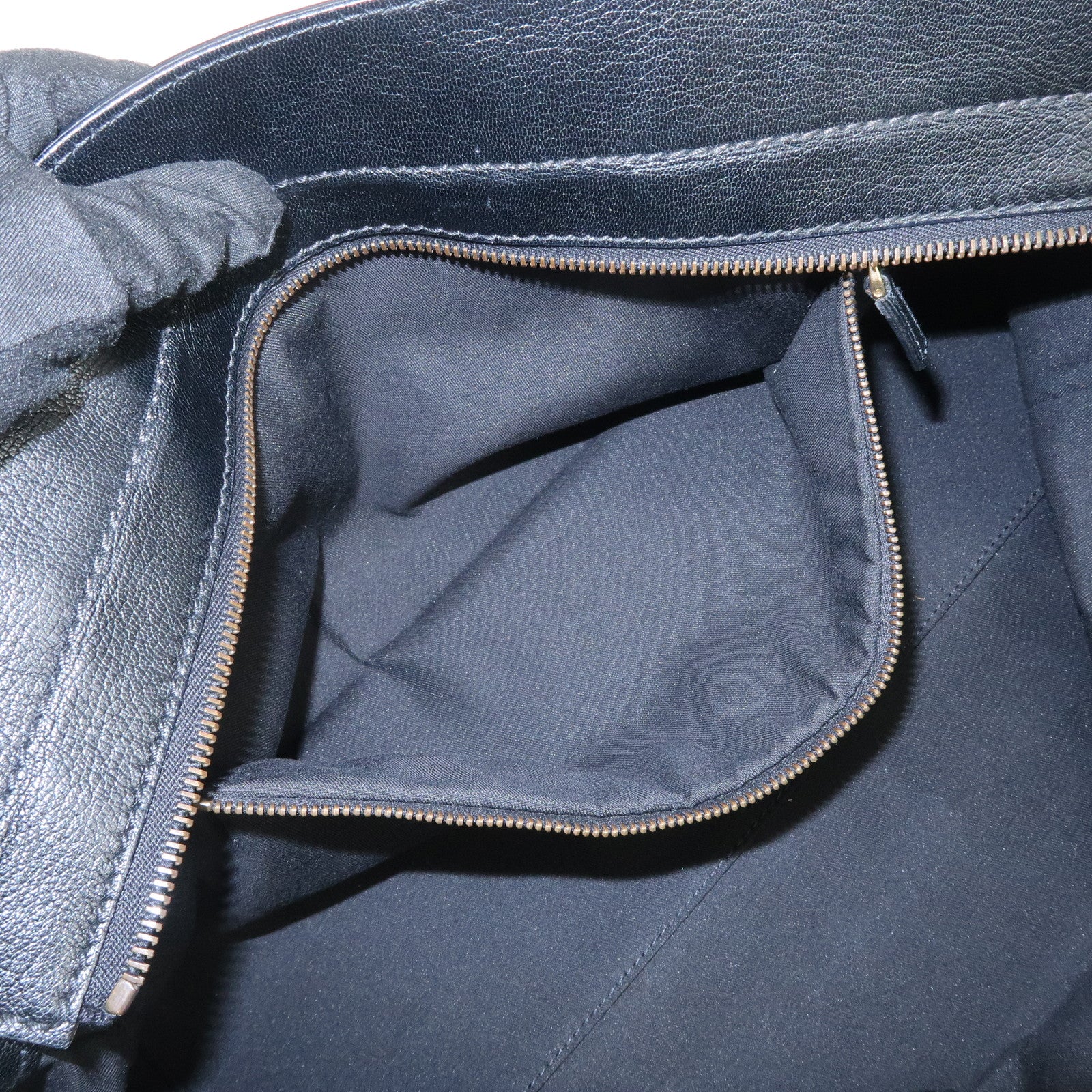 GUCCI Interlocking G Leather Hand Bag Shoulder Bag Black 121551