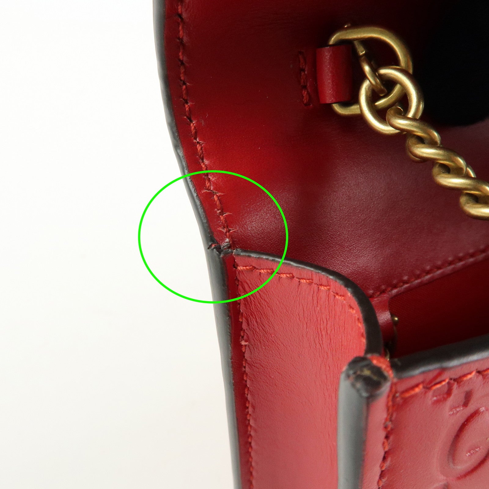 GUCCI Interlocking G Guccissima Chain Shoulder Bag Cherry 481291