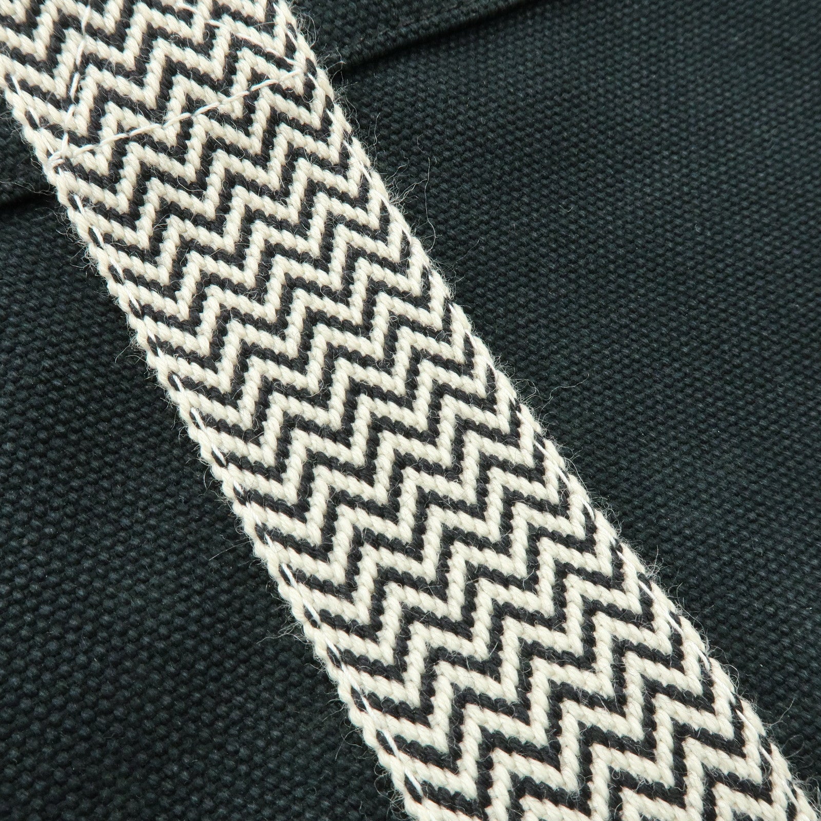 HERMES Cannes PM Canvas Tote Bag Hand Bag Black