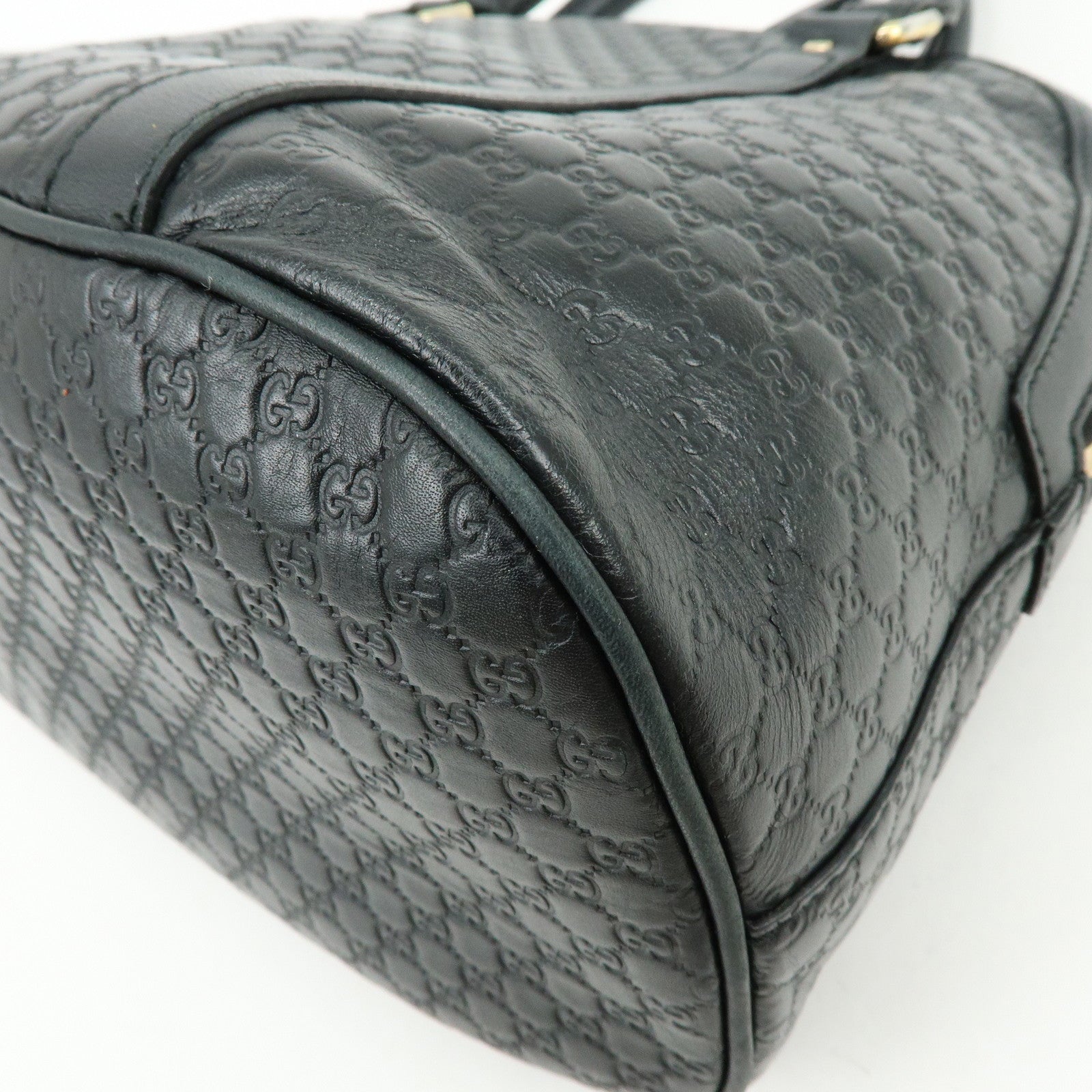 GUCCI Micro Guccissima Leather 2Way Bag Hand Bag Black 449663