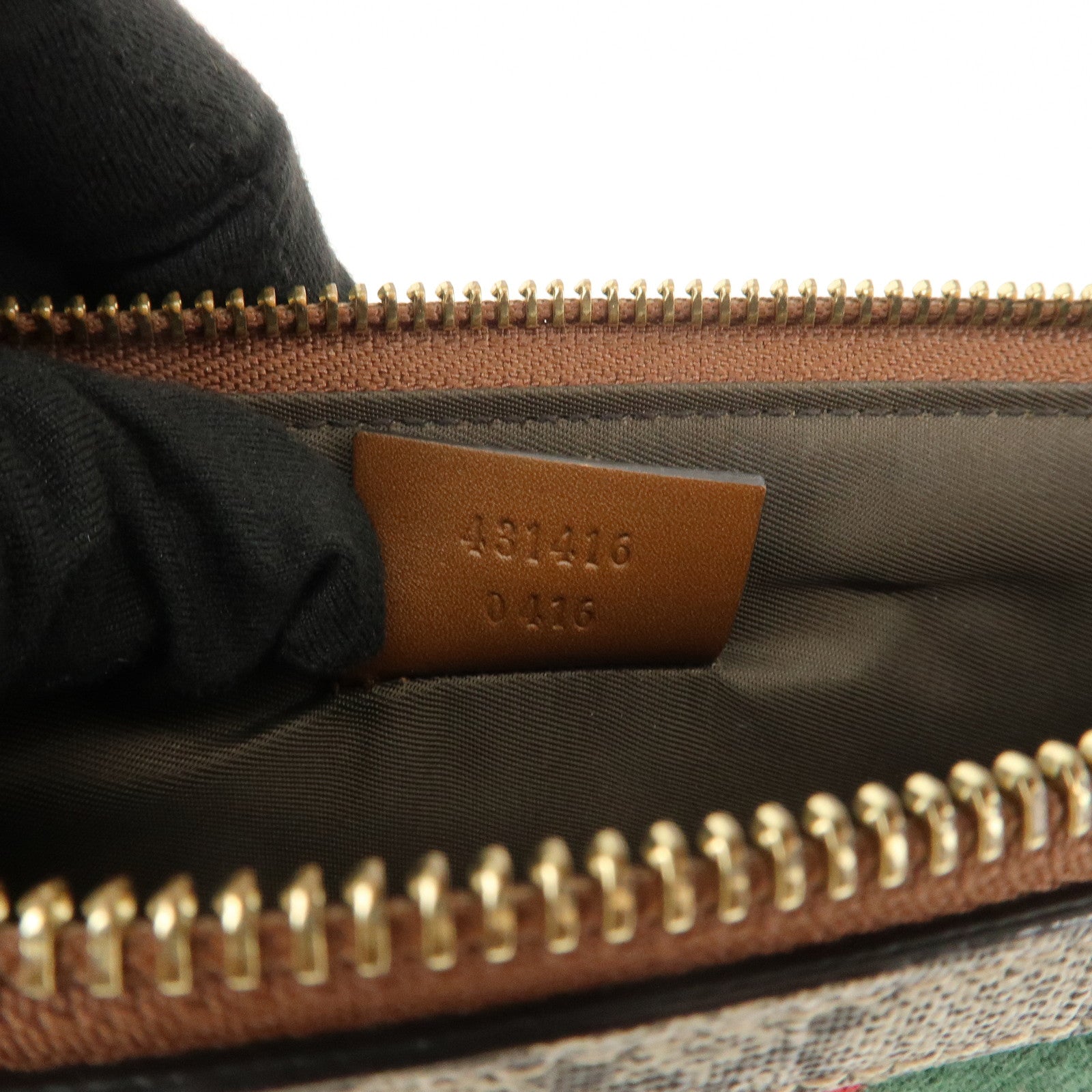 GUCCI  Sherry GG Supreme Leather Flora Clutch Bag Brown 431416