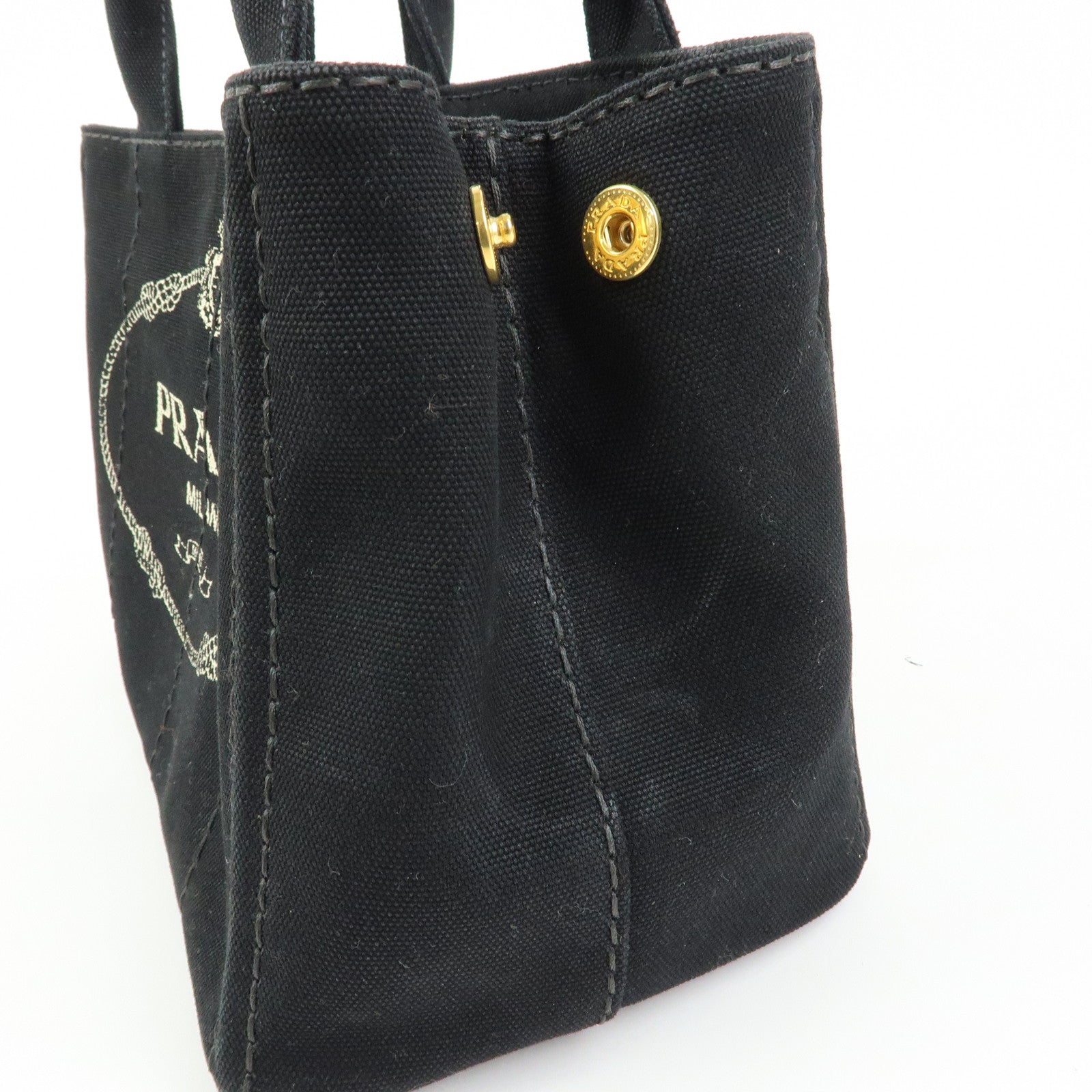 PRADA Triangle Logo Canapa Mini Canvas 2Way Bag Hand Bag 1BG439