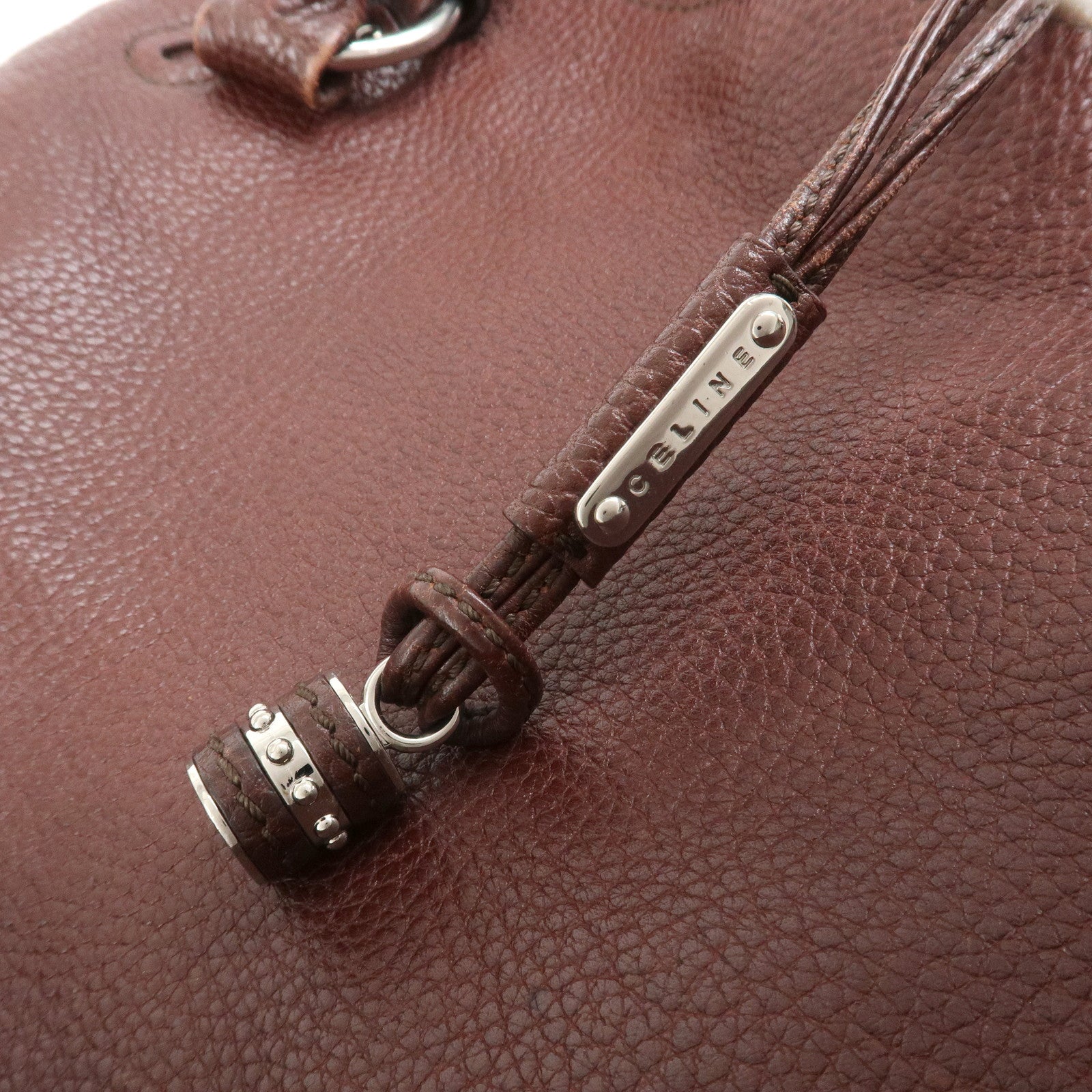 CELINE Bittersweet Leather Shoulder Bag Hand Bag Tote Bag Brown